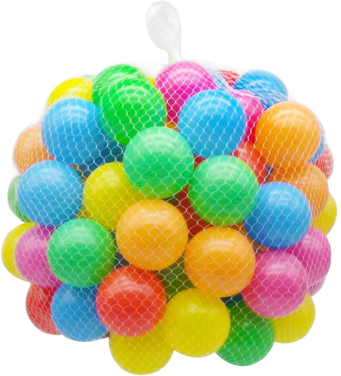 SCEINRET Plastic Ball Pit Balls for Kids, Crush-Proof Ocean Play Balls for Indoor and Outdoor Activity (Multi-Color, 100 Pack) fta8q