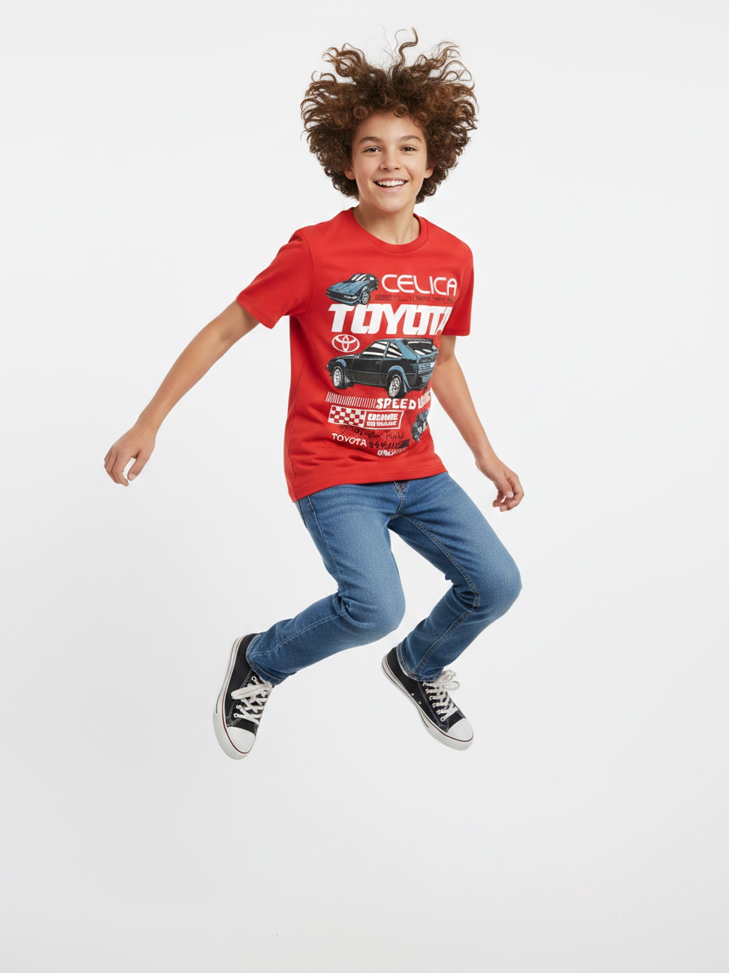 Toyota Boys' Supra Graphic Tee Short Sleeve Crewneck Shirt (Red, Size 4-18) hd76u