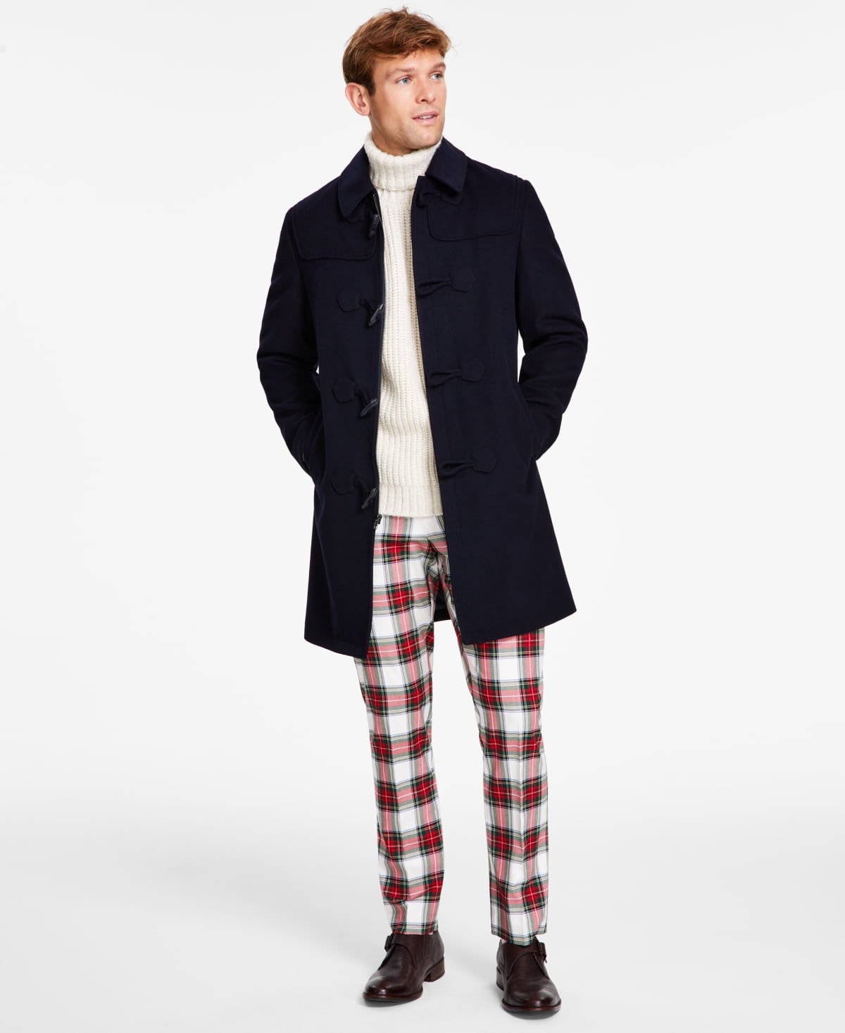 Tommy Hilfiger Men's Modern-Fit Toggle Overcoat Wool Blend Winter Jacket (Navy Blue, 40 L) n89r7