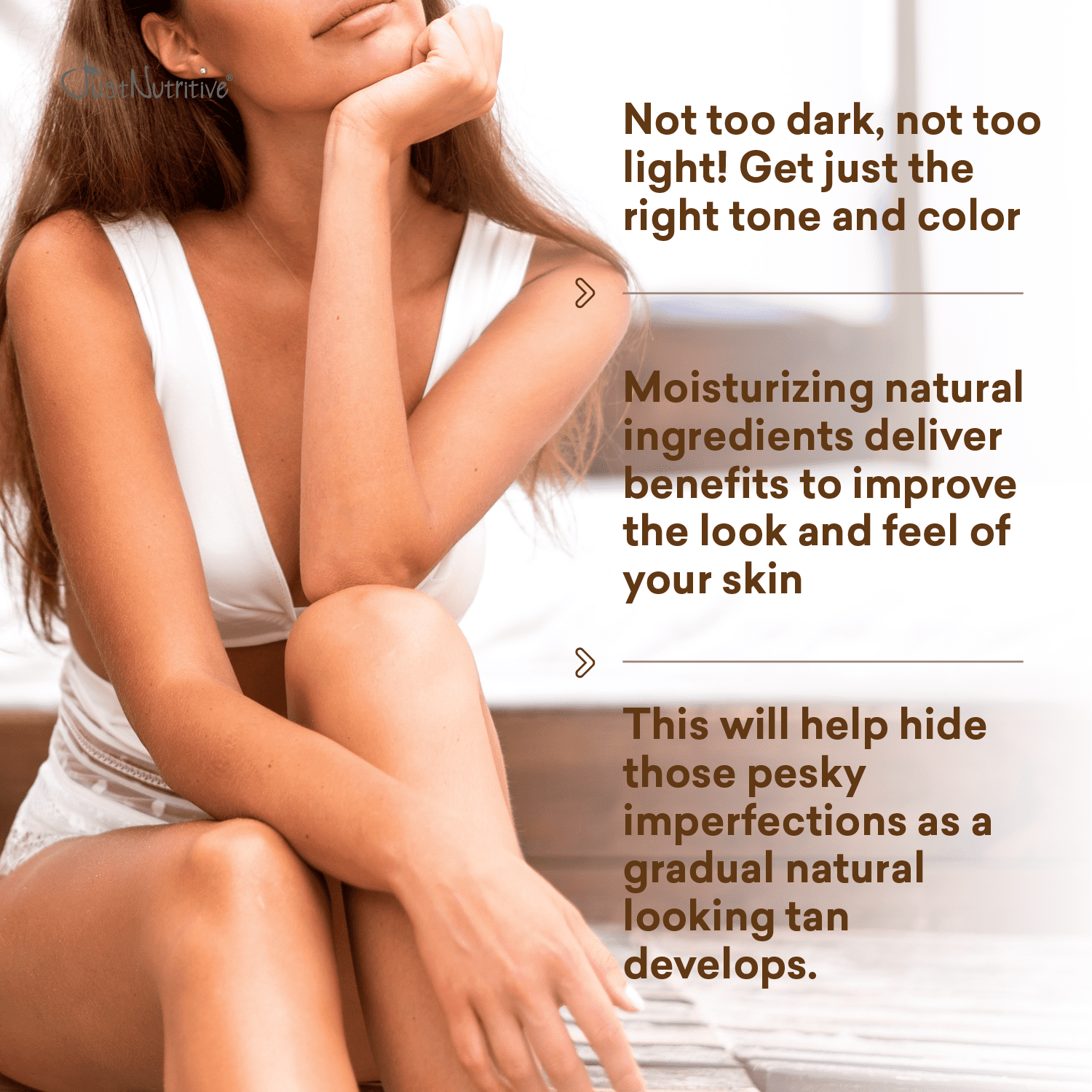 Just Nutritive Self Tanning Lotion, Natural Sun-Kissed Glow Formula (8 fl oz) 4iqxp