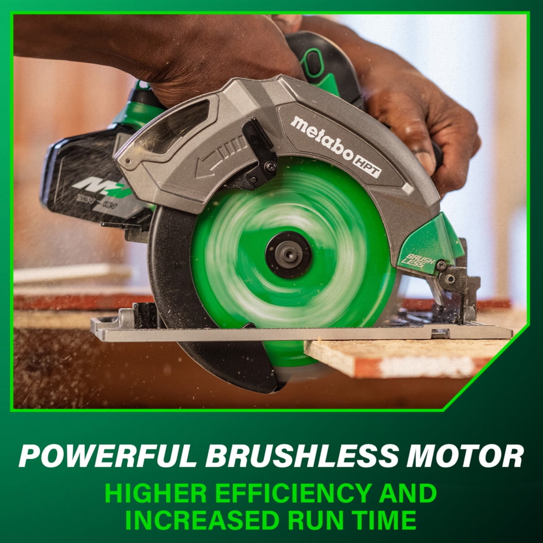 Metabo HPT 18V Cordless Circular Saw, Brushless Motor, 7-1/4-In Blade, Tool Only (C1807DAQ4) xqlzh