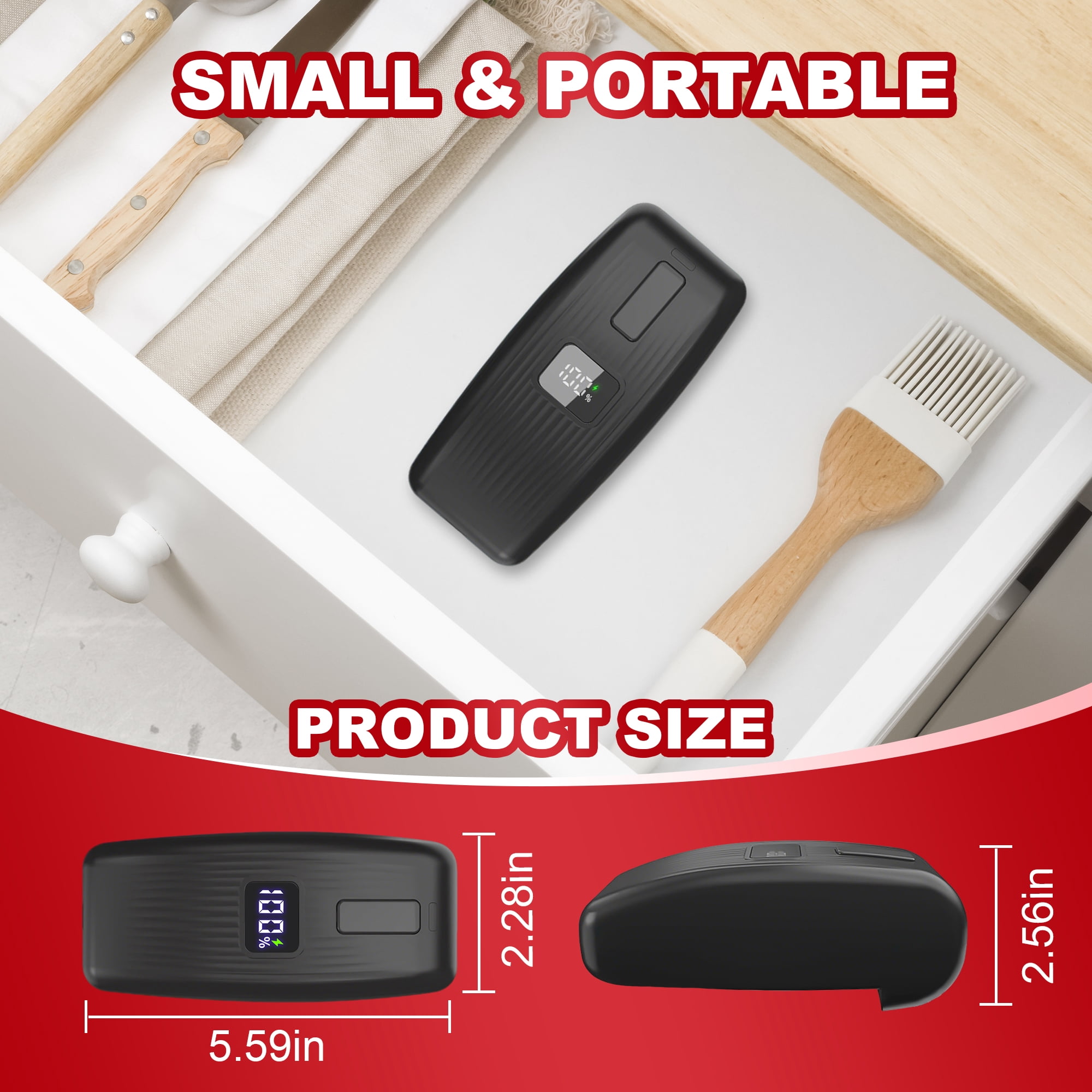Casualife Electric Kitchen Opener, USB Rechargeable Automatic Hands-Free Tool (Black, 1 Unit) yigq7