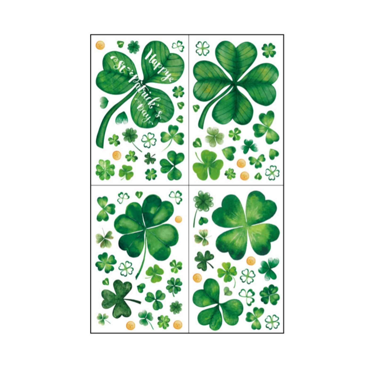 Aihimol St. Patrick's Day Window Clings Shamrock Decals (4 Sheets) 49vpn