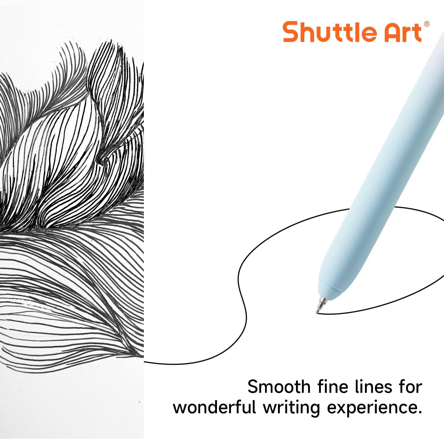 Shuttle Art Retractable Gel Ink Pens, Fine Point Smooth Writing Pens for Journaling and Note Taking (Black Ink, 15 Pack) 09ykq