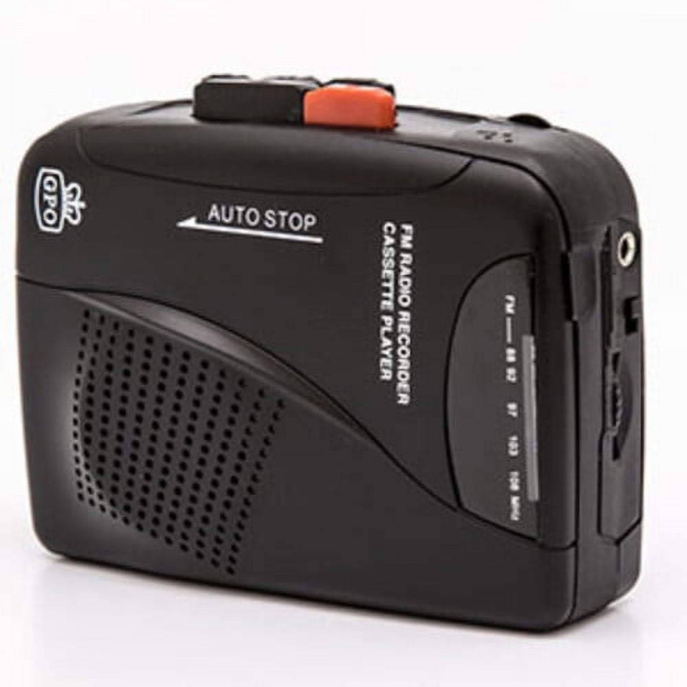 GPO Personal Cassette Player and FM Radio with Built-in Speaker and Microphone (Black) 605rs