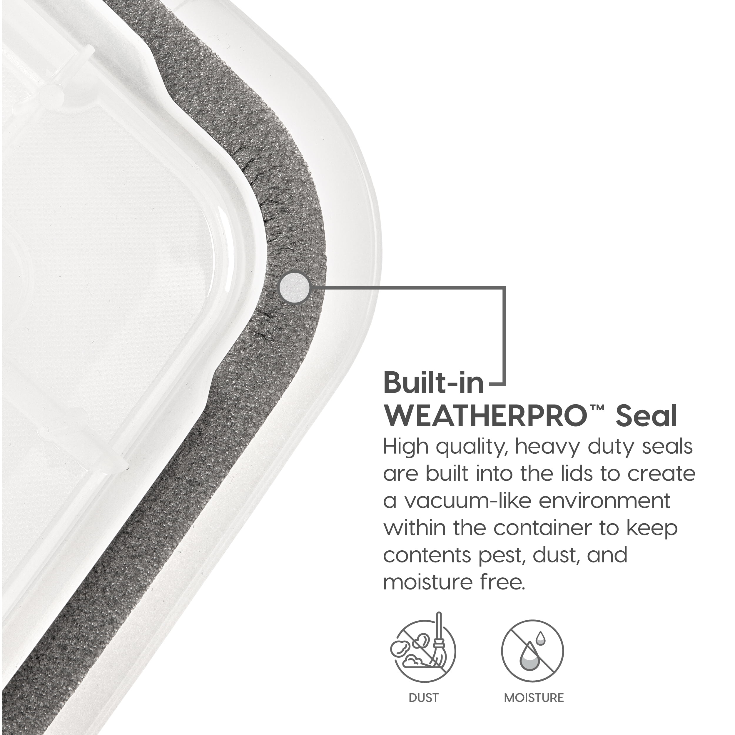 IRIS USA Airtight Plastic Storage Bin with WeatherPro Seal and Latching Buckles (Clear, 62 qt, 4 Pack) sztgi