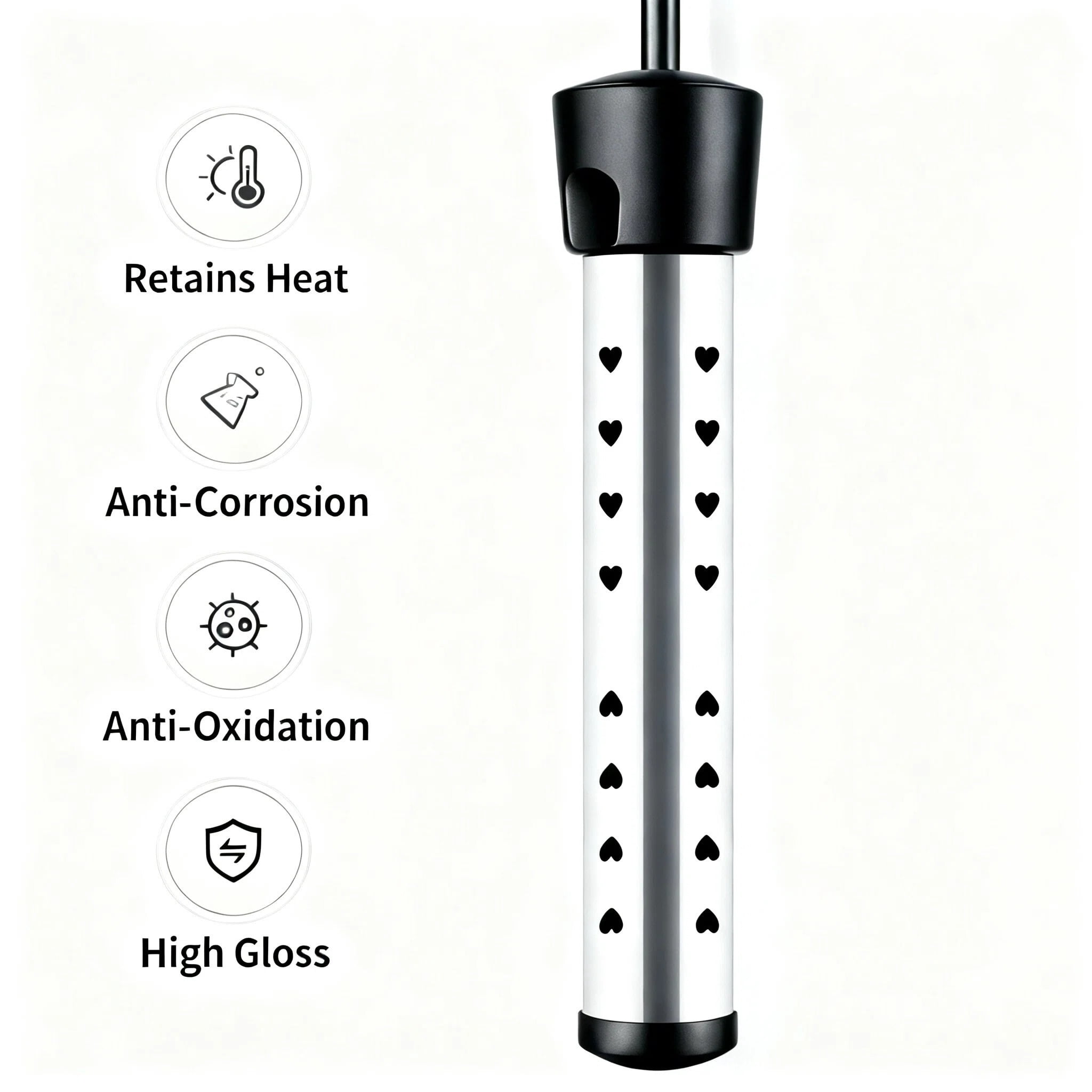 Asoricing Electric Immersion Water Heater, 1500W Fast Heating Element for Pools and Buckets (Black) 9fvuc