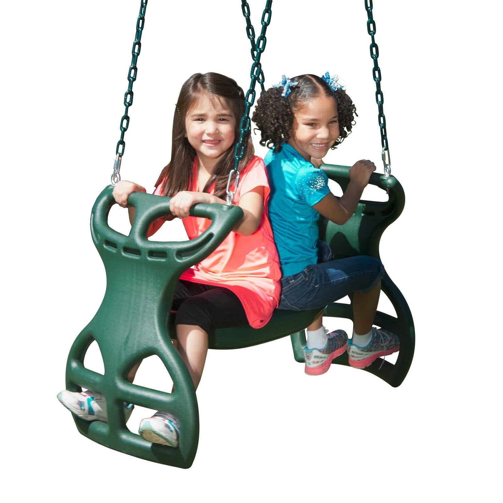 Swing-N-Slide Dual Ride Glider with Chains for Backyard Swing Sets (Green, 38 in x 16 in x 24 in) 5u9e4