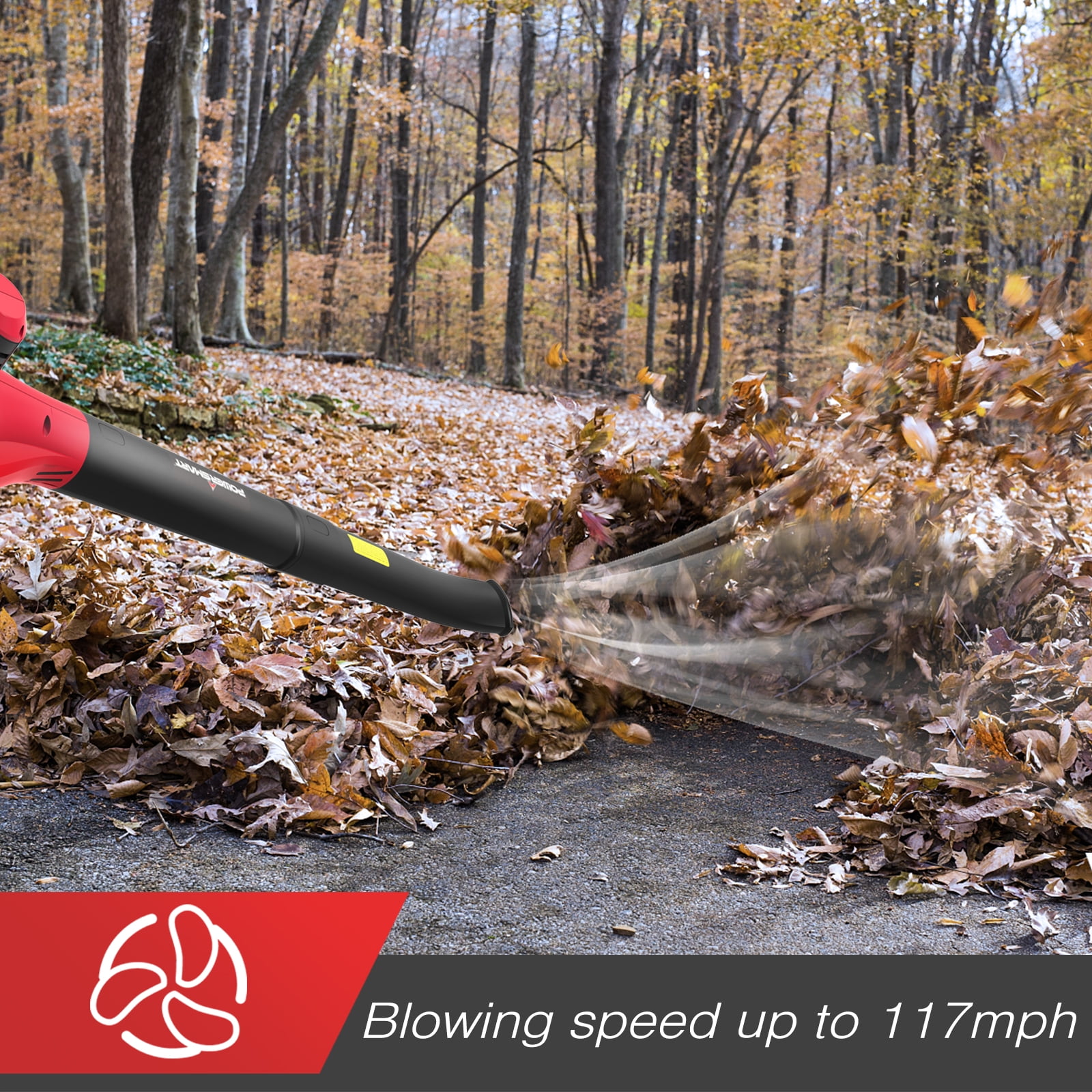 PowerSmart 20V Cordless Handheld Leaf Blower with Two 2.0Ah Batteries and Charger (117 MPH, 6.4 lb) hyxtq