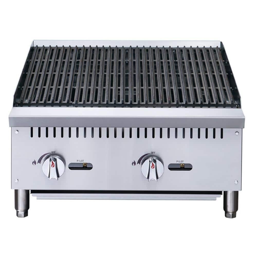Elite Kitchen Supply Heavy-Duty Countertop Radiant Charbroiler, Stainless Steel (24 in) s9sny