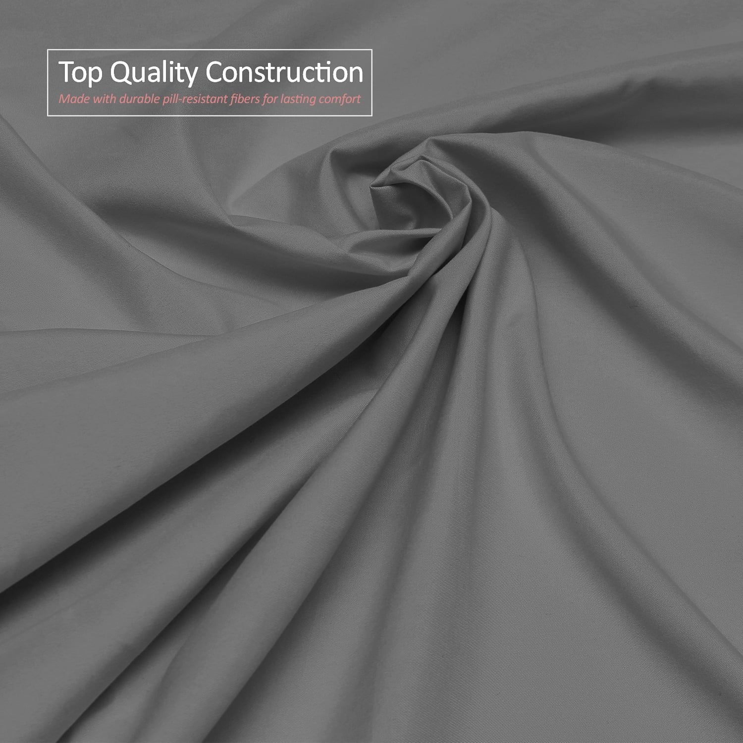 Nestl Extra Deep Pocket Queen Bed Sheet Set (Dark Gray, 6 Piece, Fits 18-24 in Mattresses) 4dk4x