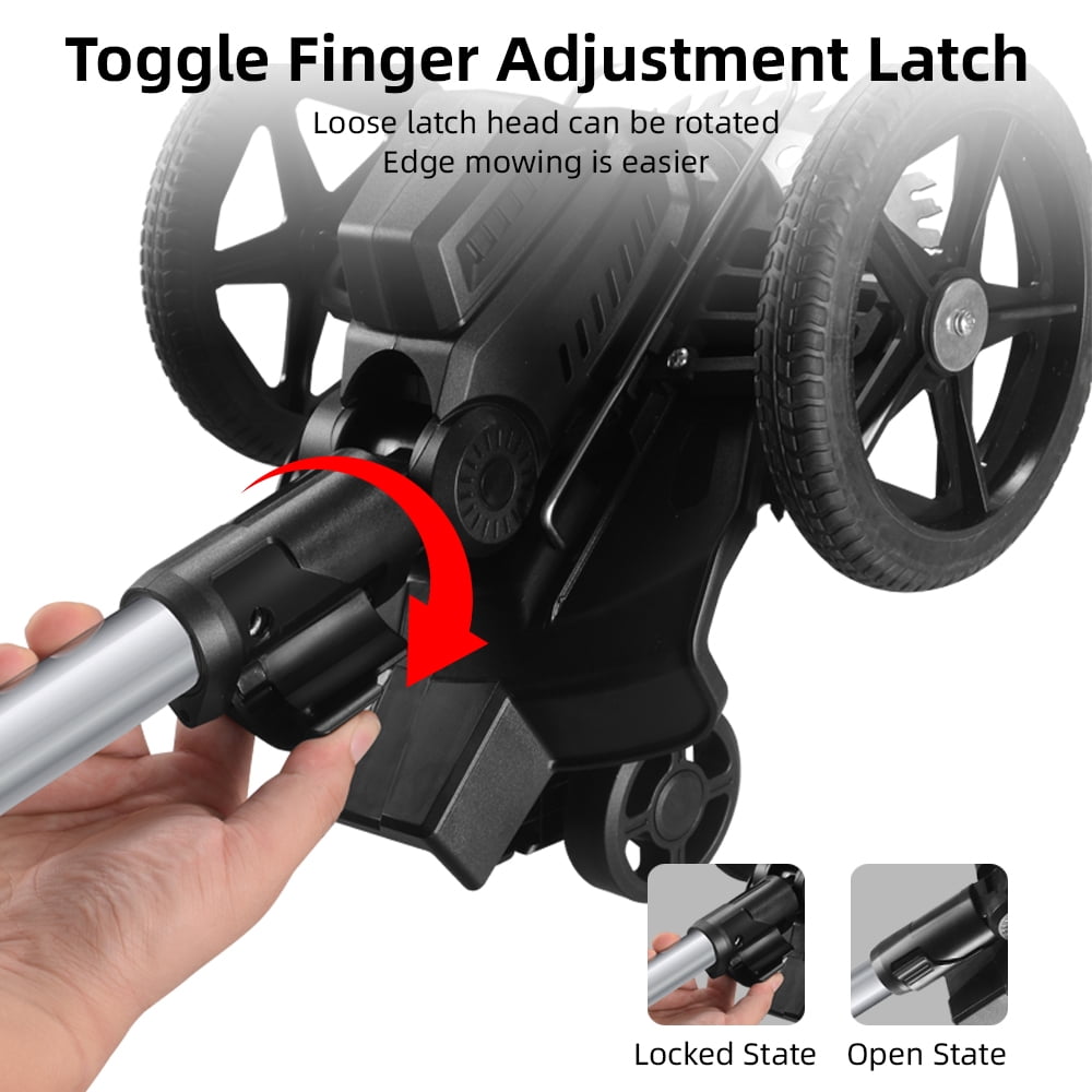 Paddsun Electric Cordless Weed Trimmer with Digital Power Display and Auxiliary Wheel (21V) ysp0b