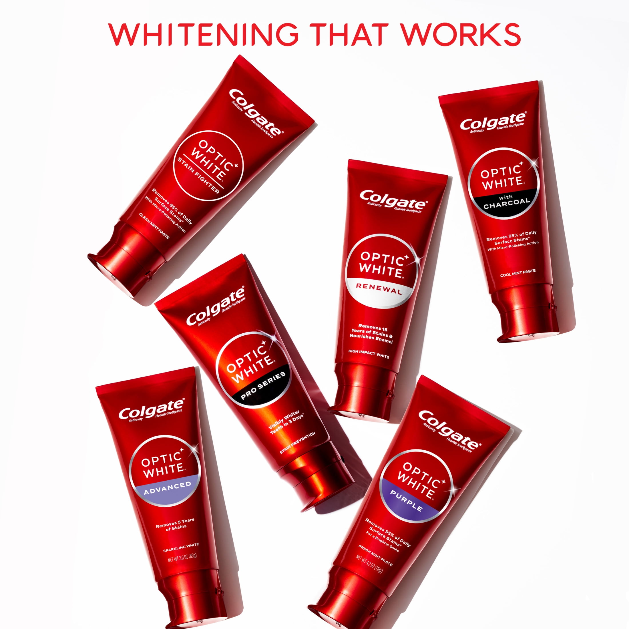 Colgate Optic White Stain Fighter Whitening Toothpaste, Clean Mint (White, 3 Pack of 6 oz) rmawf