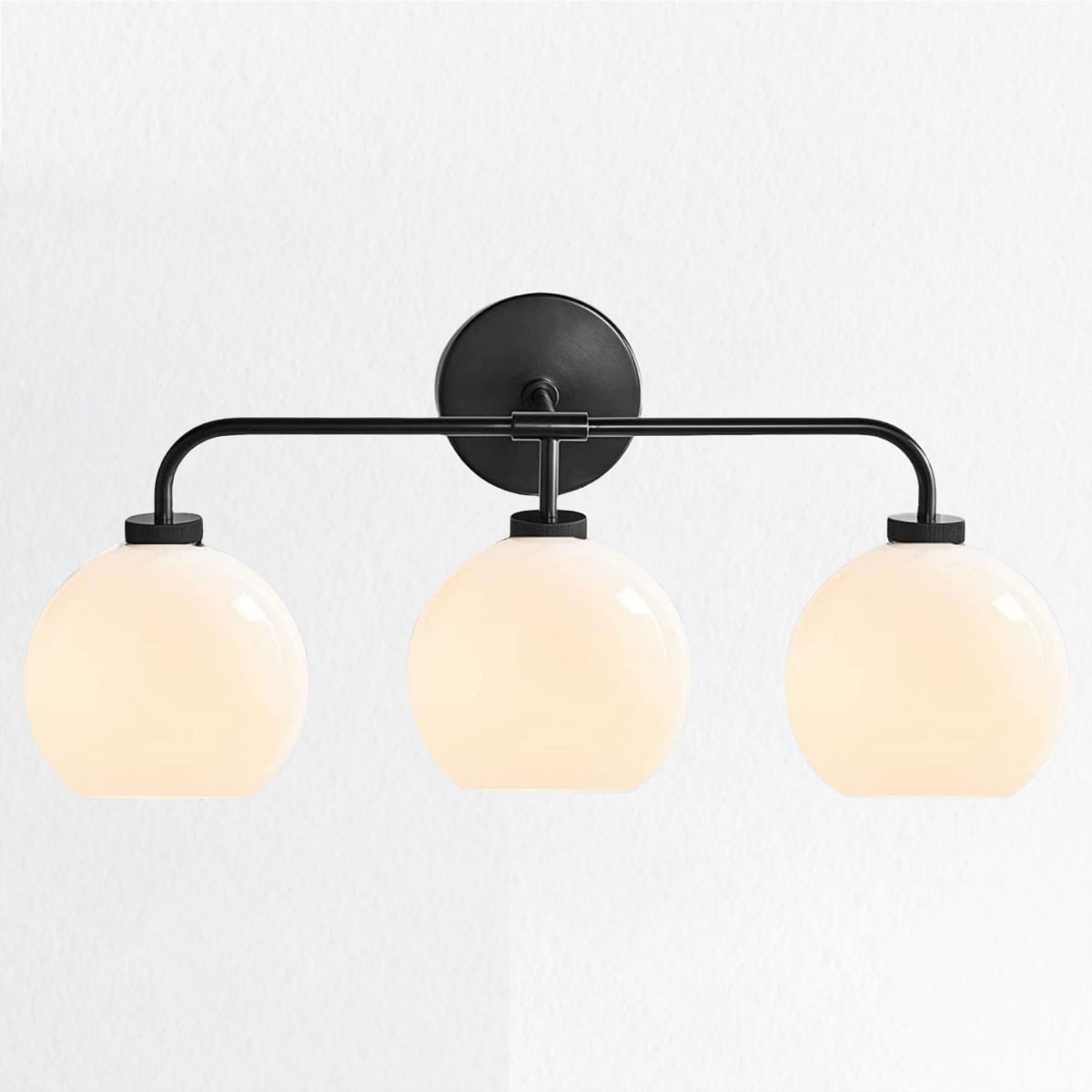 Modern Lighting Triple Globe Bathroom Vanity Sconce (Matte Black, 22 in) yalen