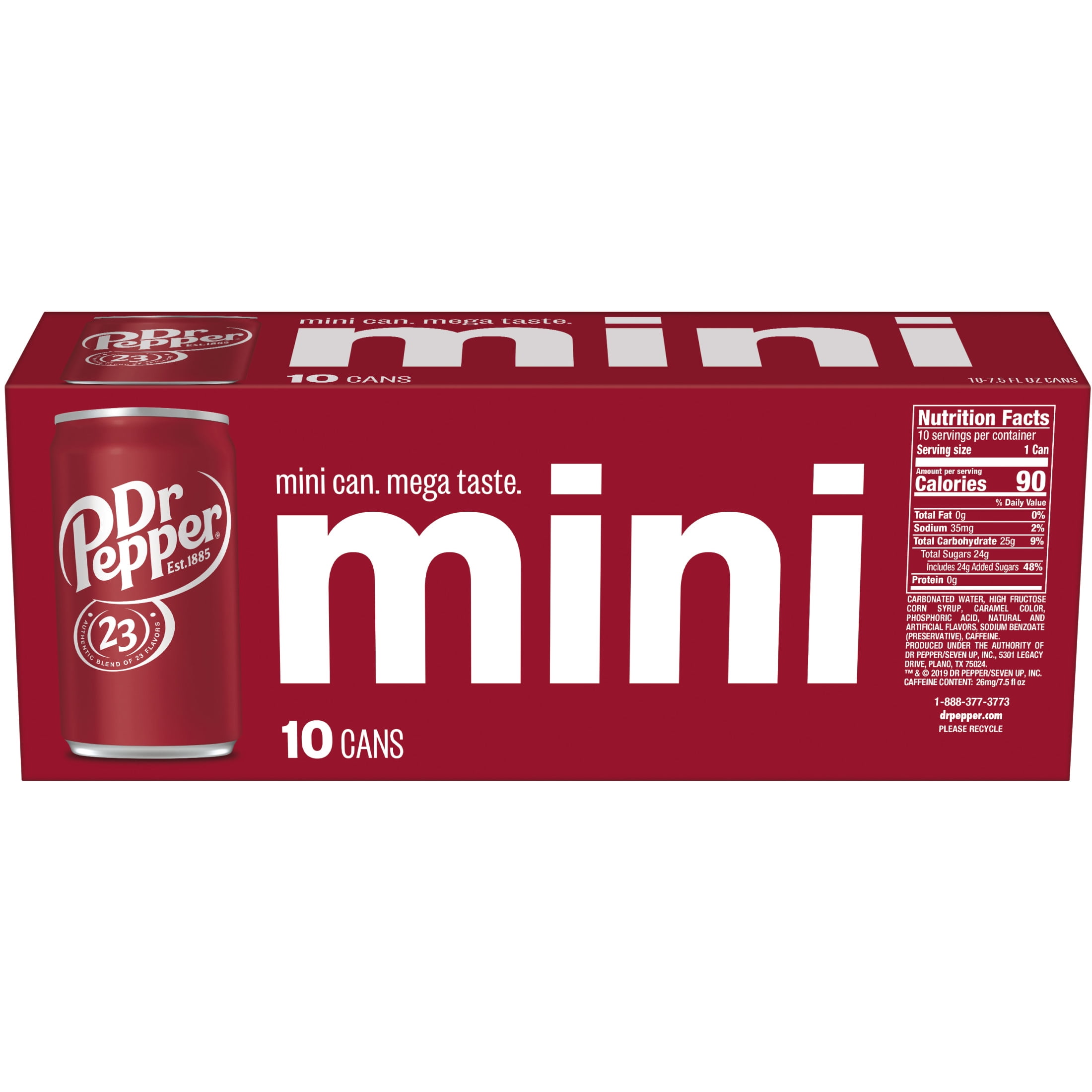 Dr. Pepper Soda Pop, Original Flavor Refreshing Carbonated Beverage (10 Pack, 7.5 fl oz) nv7y9