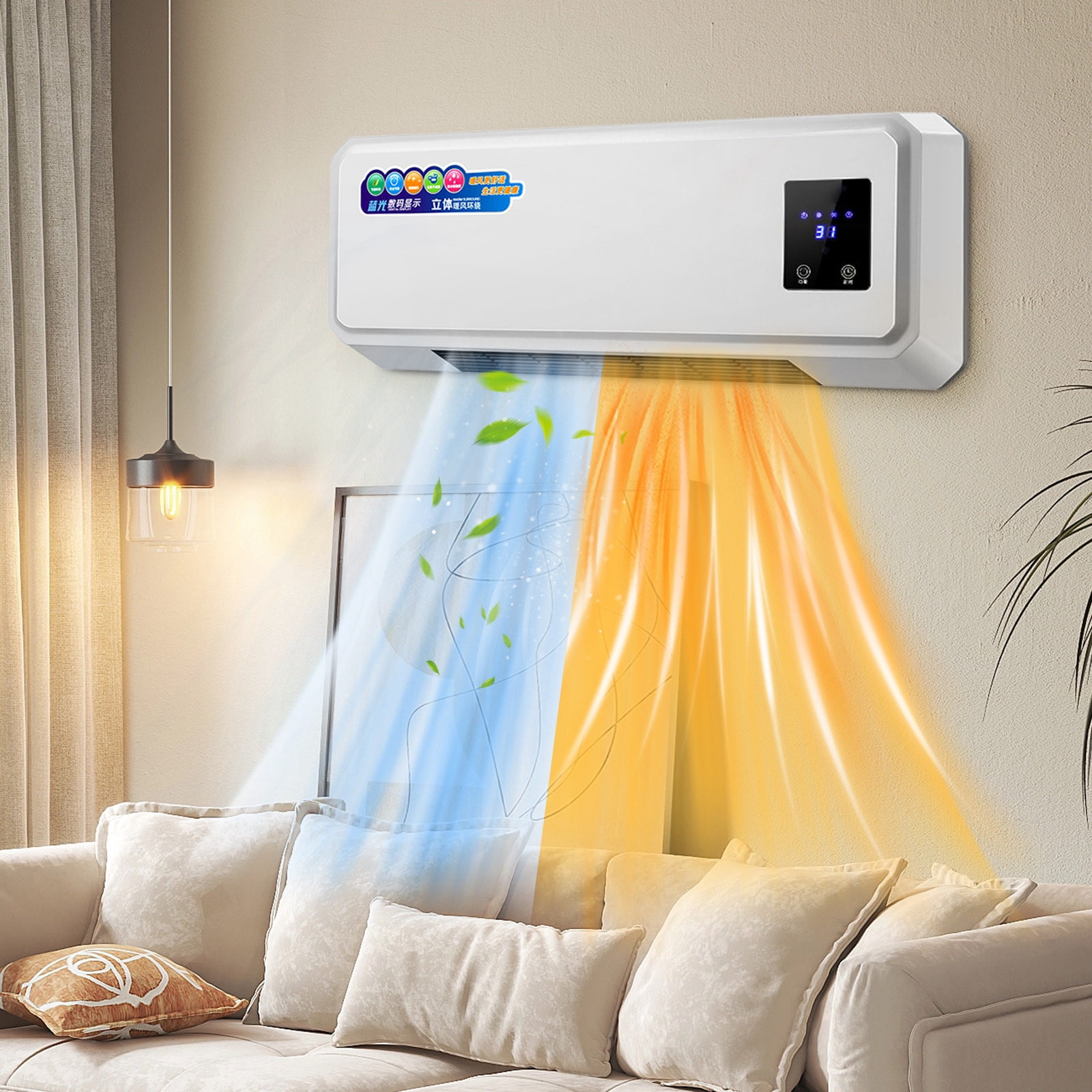 FYHALE 10,000 BTU Window & Wall Air Conditioner, Dual-Function Heating and Cooling System (White, 600 Sq.Ft Coverage) 7wco6