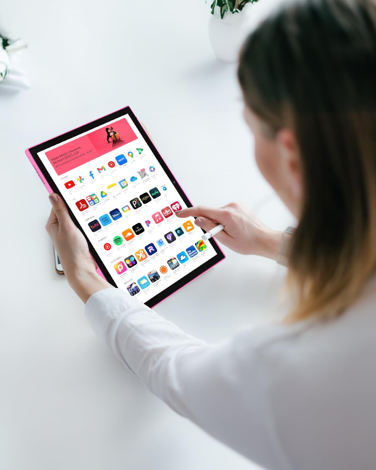 ATOZEE 10.1 Inch Android 14 Tablet, Quad-Core Processor, 6GB RAM, 32GB Storage, HD IPS Display, Dual Camera, WiFi 6 (Pink, 10.1 in) m7c2x