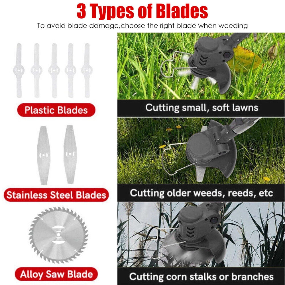 Paddsun Electric Cordless Weed Wacker, Lawn Edger and Grass String Trimmer (Black, 35-49 in) qyyt5
