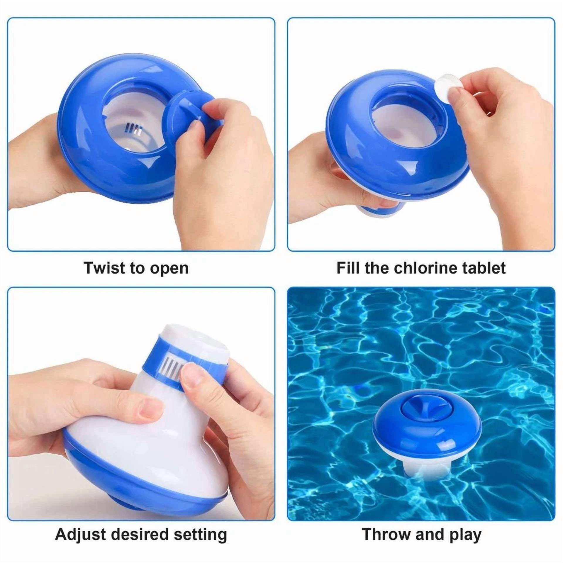 KLYNE Floating Chlorine Dispenser for Swimming Pool and Hot Tub (2 Pack) qyop9