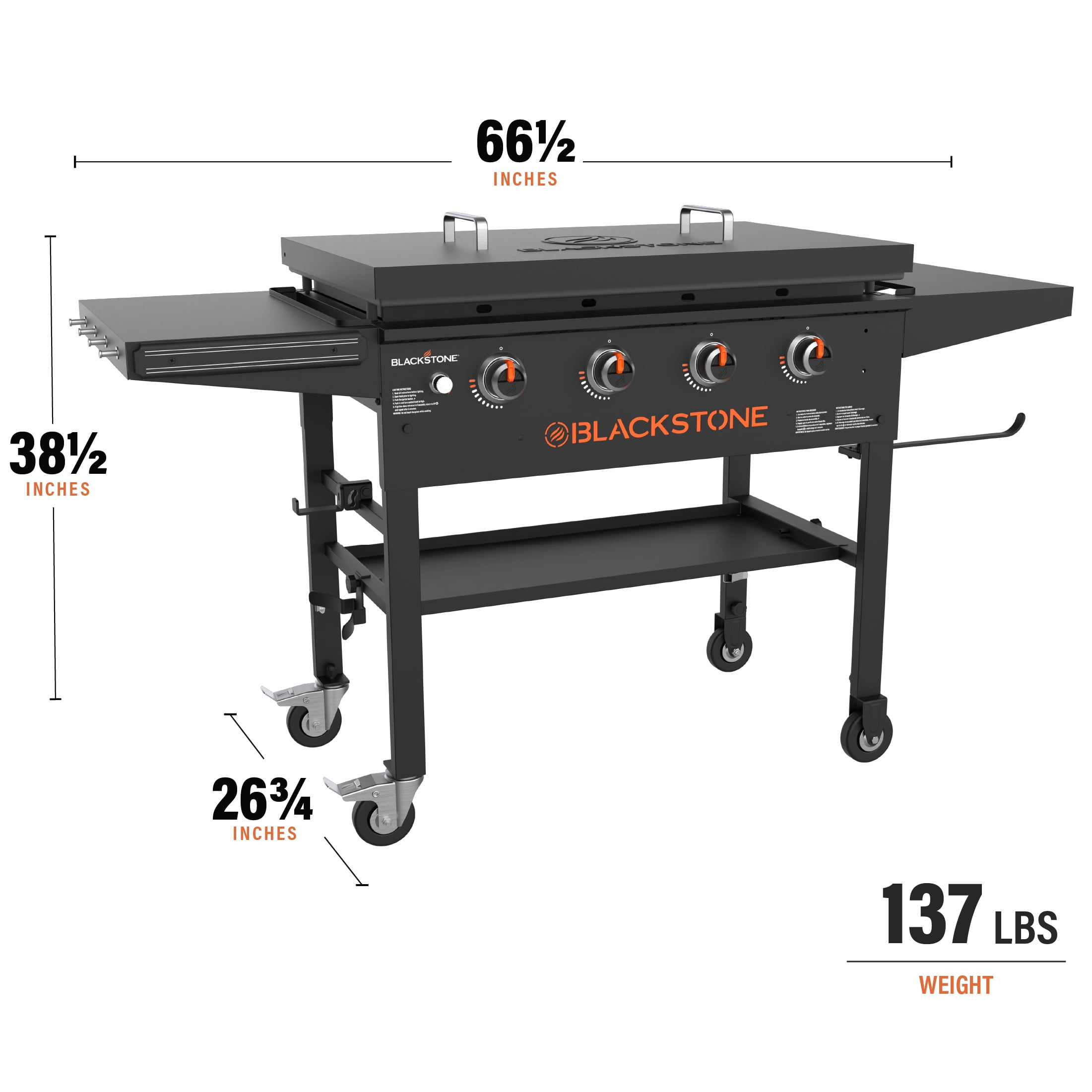 Blackstone Original Outdoor Griddle, 4-Burner 36 in Flat Top Grill with Hard Cover (Black, 36 in) 0vzzm