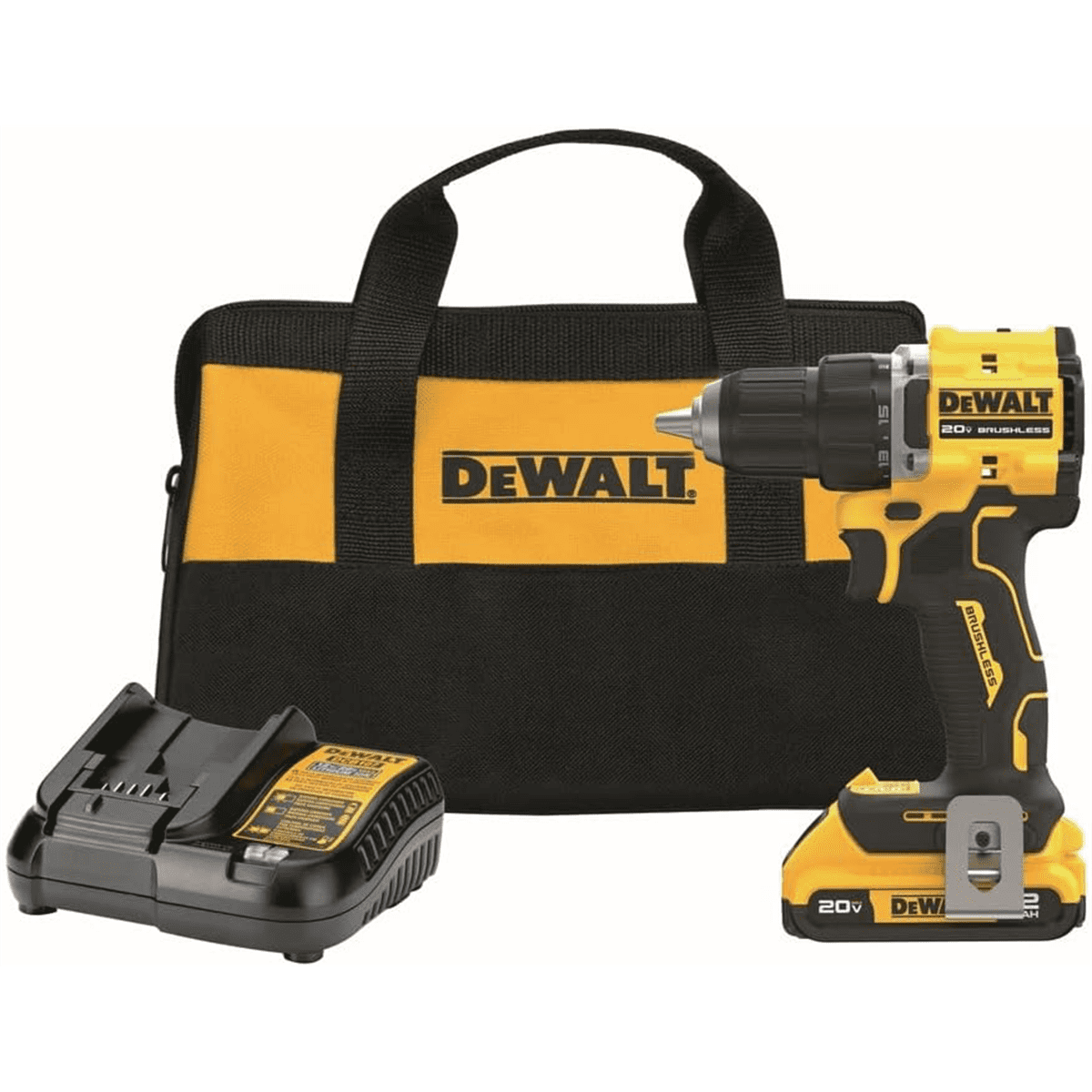 DEWALT ATOMIC 20V MAX Cordless Compact Drill Driver (Black, 0.5 in Chuck, 2 Ah Battery) bu40p