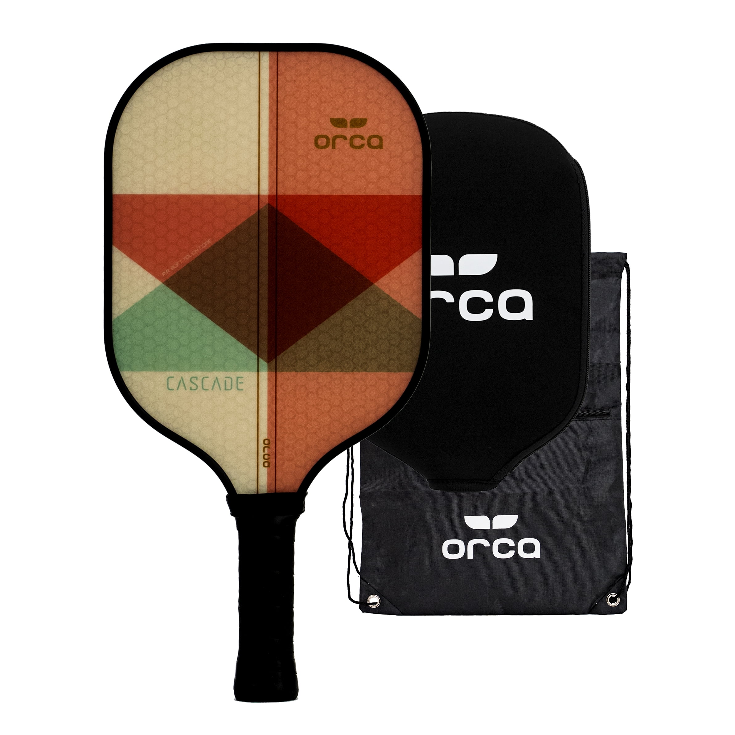 Orca Cascade Pickleball Paddle Set with Neoprene Cover and Carry Bag (Red, 7.9 oz) bucgx