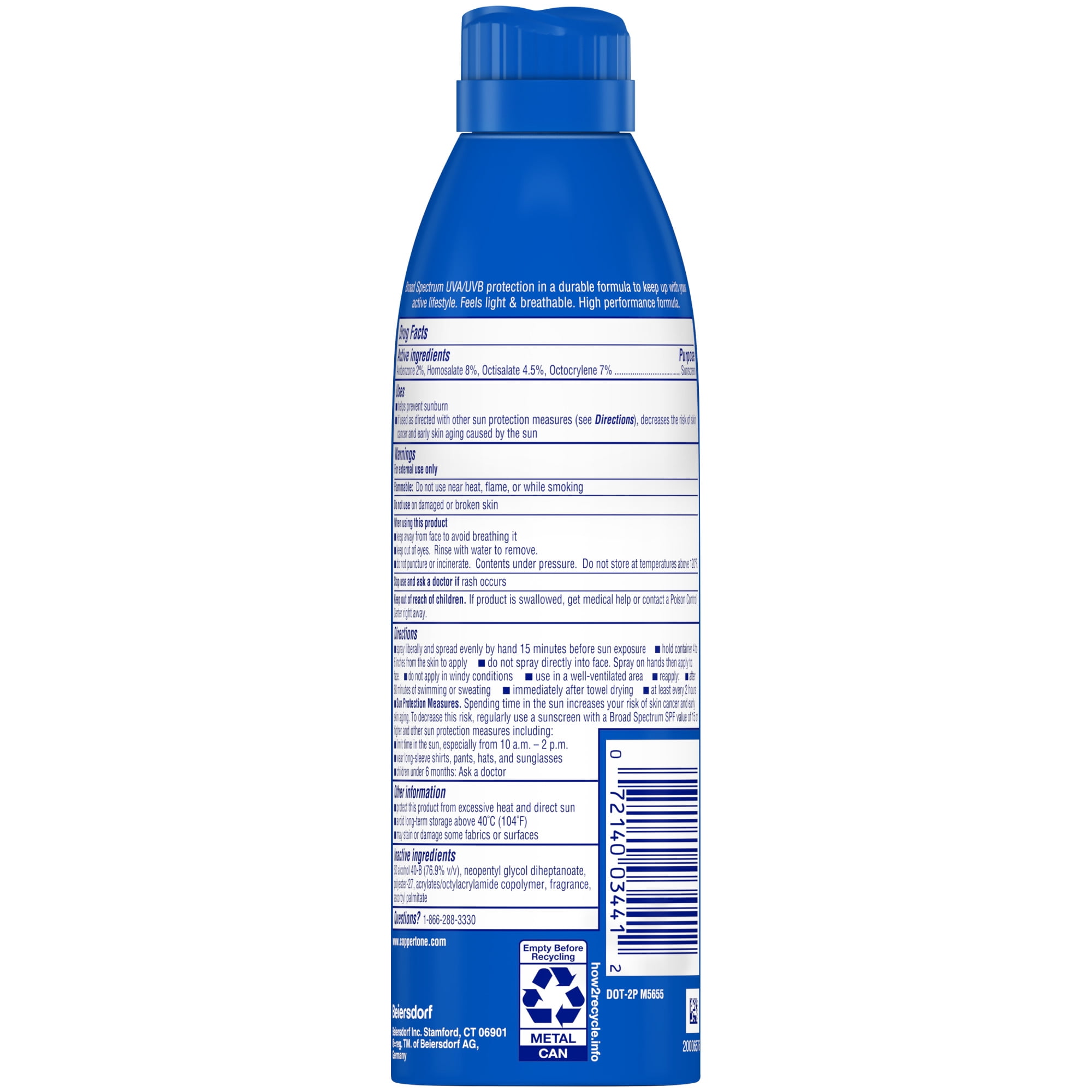 Coppertone Sport Sunscreen Spray SPF 30 Broad Spectrum High-Performance Protection (3 Pack, 5.5 oz) m987v