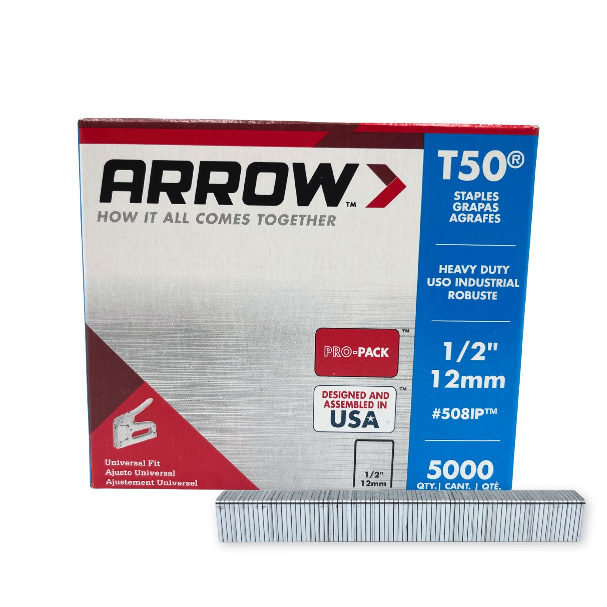 Arrow T50 Heavy-Duty Steel Staples (1/2 in, 5,000 Pack) 3sndq