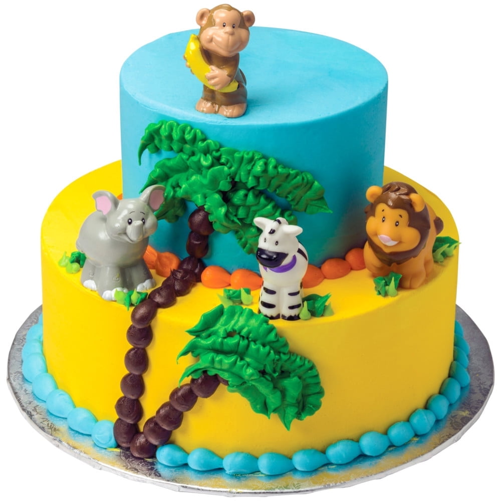Cakedrake Safari Animal Cake Topper Set for Jungle Birthday Party Decor (7 Piece) cslqo