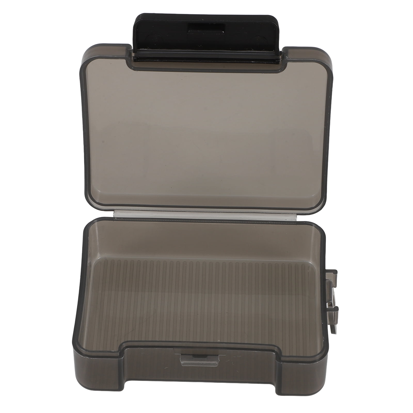 Oculoon Small Plastic Storage Containers with Hinged Lids (Black, 3 in x 3 in) w2n42