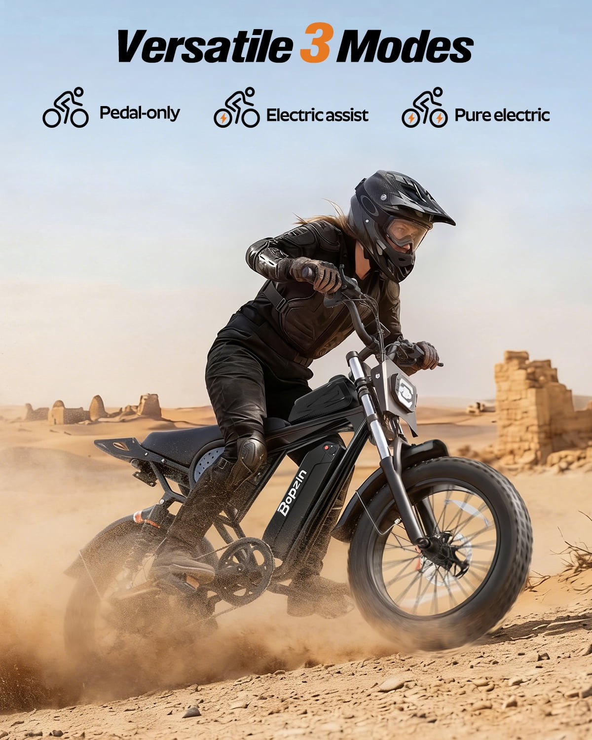 Bopzin Electric Mountain Bike for Adults, 1500W Motor, 48V 25Ah Battery, 20 in x 4.0 in Fat Tire E-Bike (Green, 88 lb) 3kiaz
