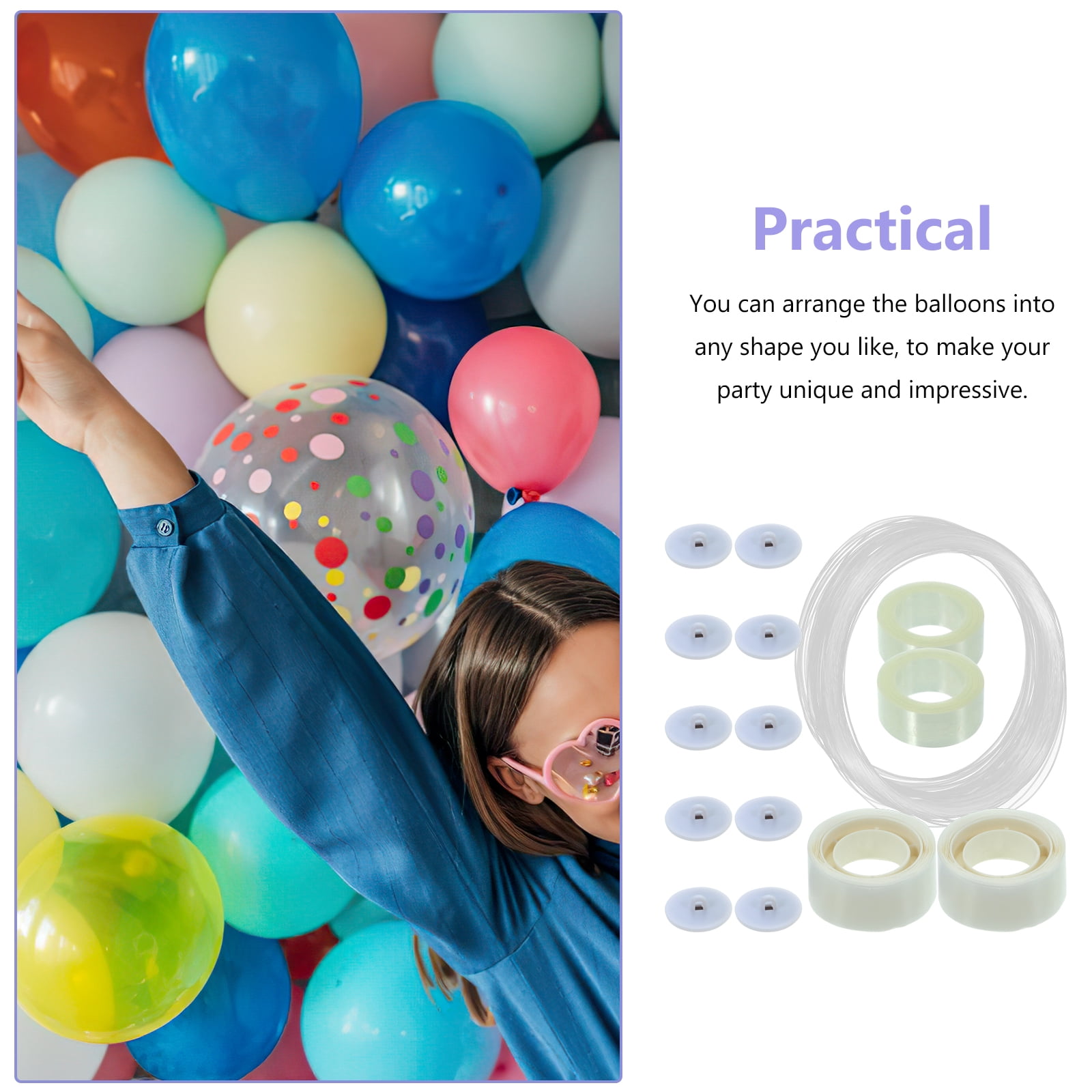 Jert Balloon Arch Strip Kit for Party Garland Decoration (Clear, 16 ft) bbeoh