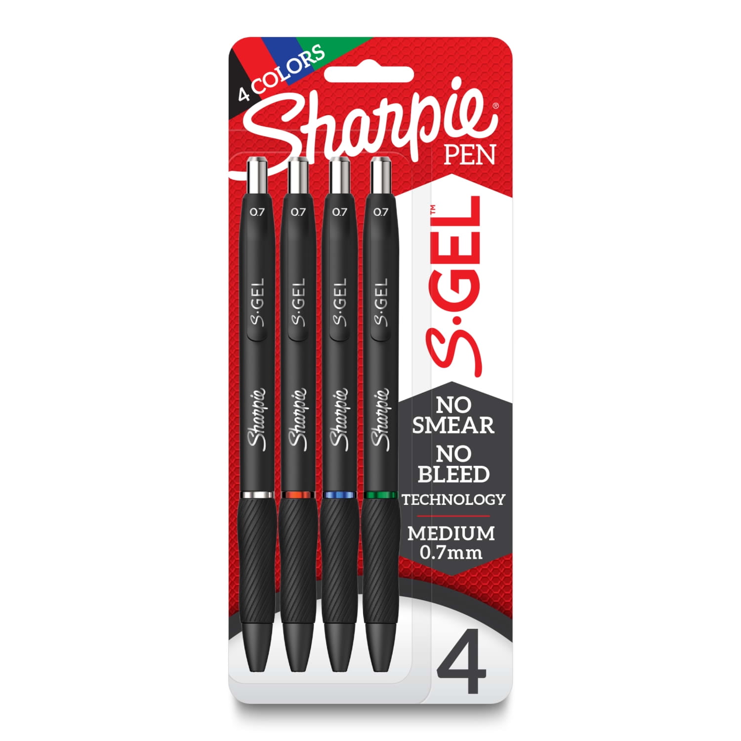 Sharpie S-Gel Retractable Gel Pens, Smooth Writing Ink, Medium Point (Multicolor, 4 Pack) u0nqf