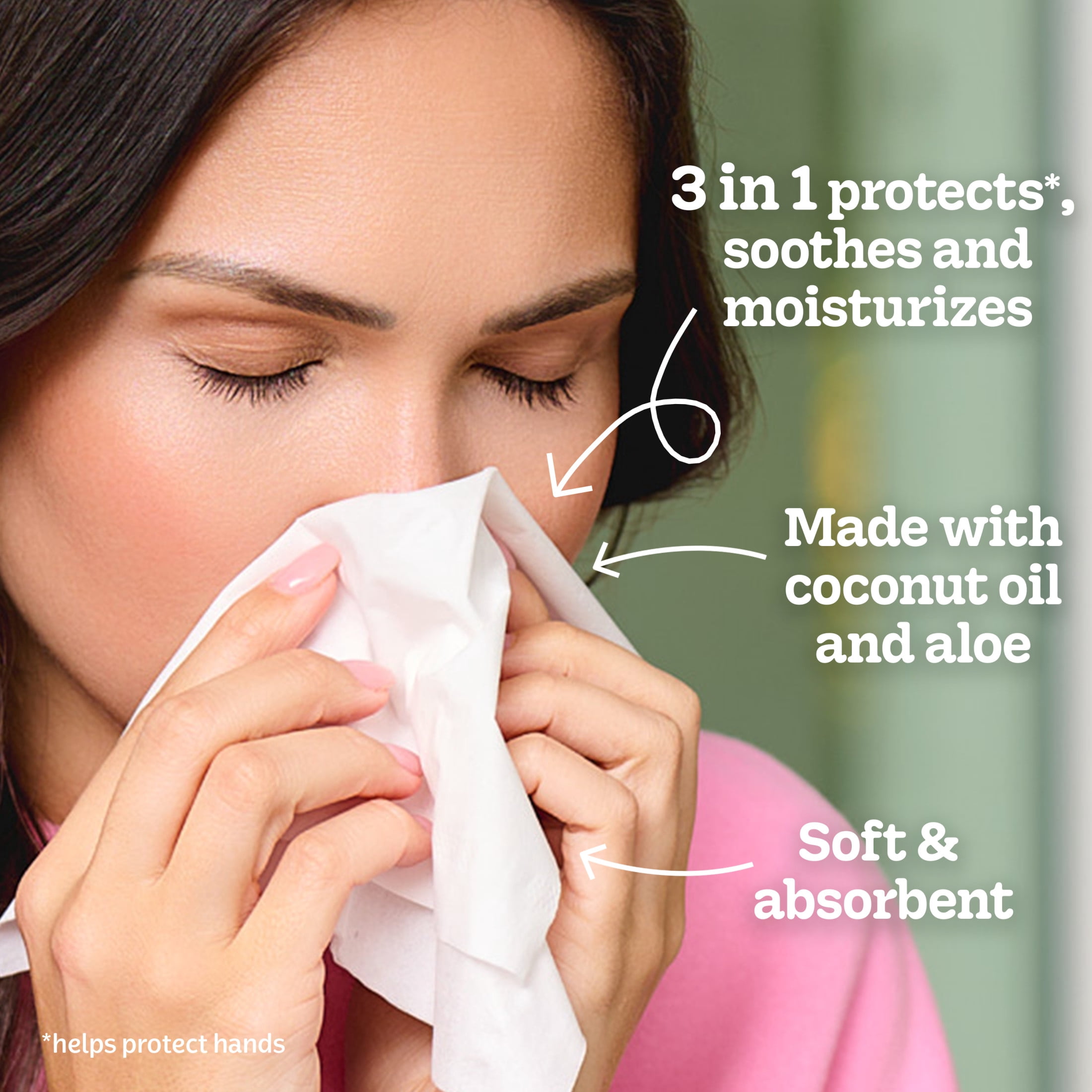 Kleenex Lotion Facial Tissues with Coconut Oil & Aloe, 3-Ply Cube Boxes (2 Pack, 120 Total Tissues) p8yrz