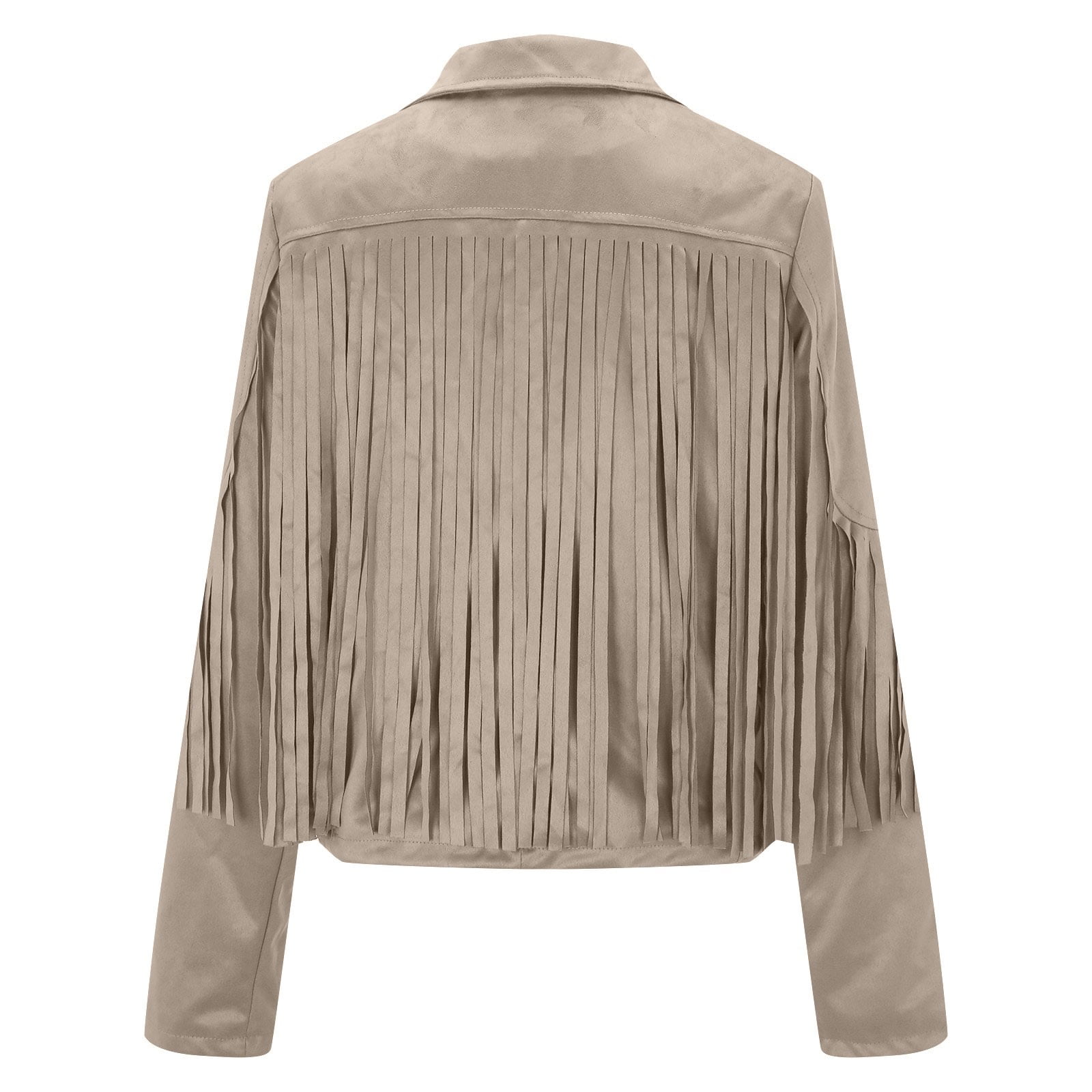 FAVIPT Women's Faux Suede Fringe Jacket Open-Front Western Hippie Cardigan (Black, S) hrbyn