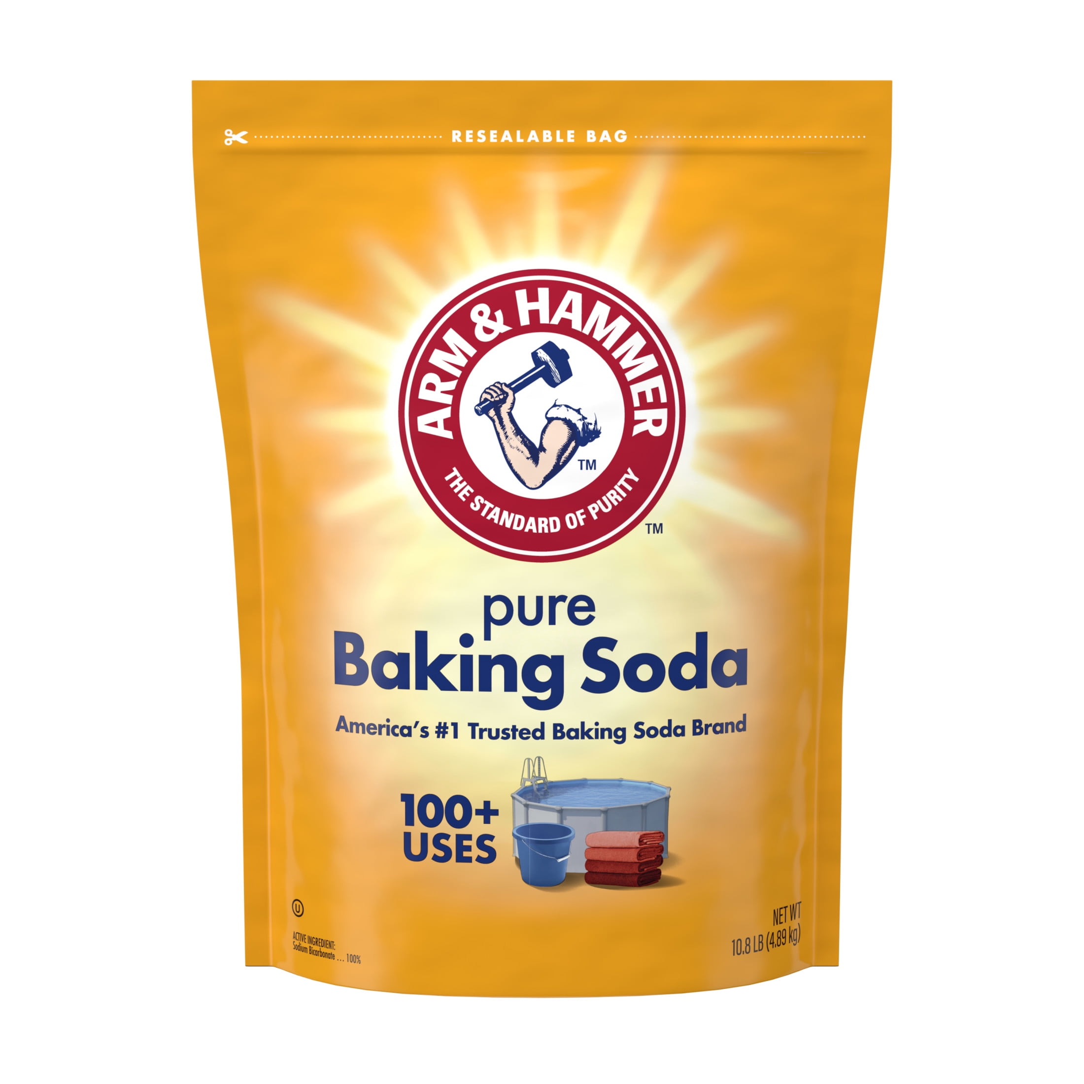 ARM & HAMMER Baking Soda, Multi-Purpose Pure Sodium Bicarbonate Powder (White, 10.8 lb) 6m71y