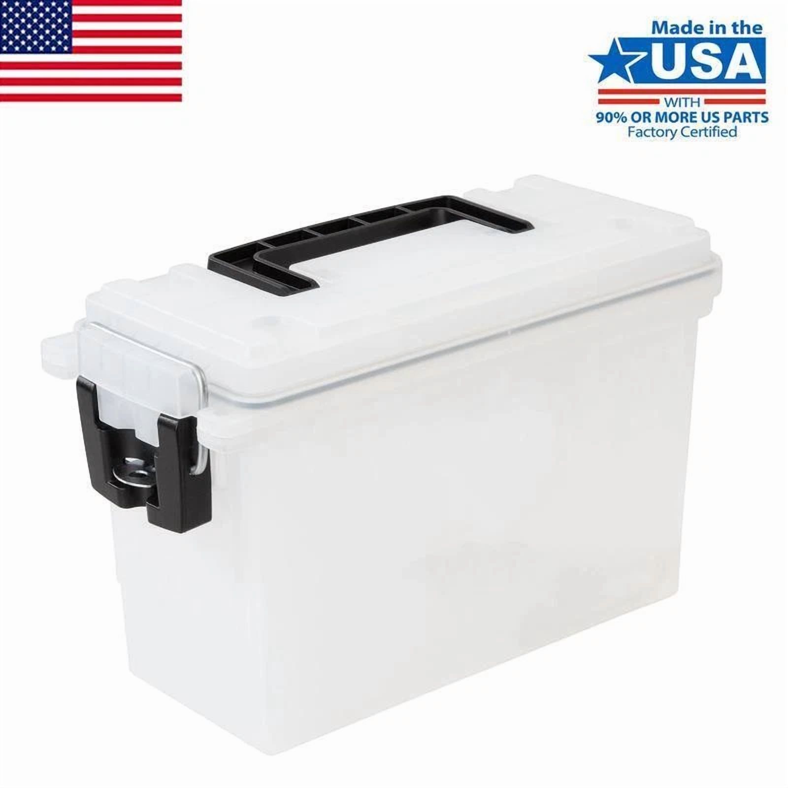 VAULT Durable Locking Stacking Utility Box Water Resistant Tool Storage (16 in x 12 in x 8 in) 61bob