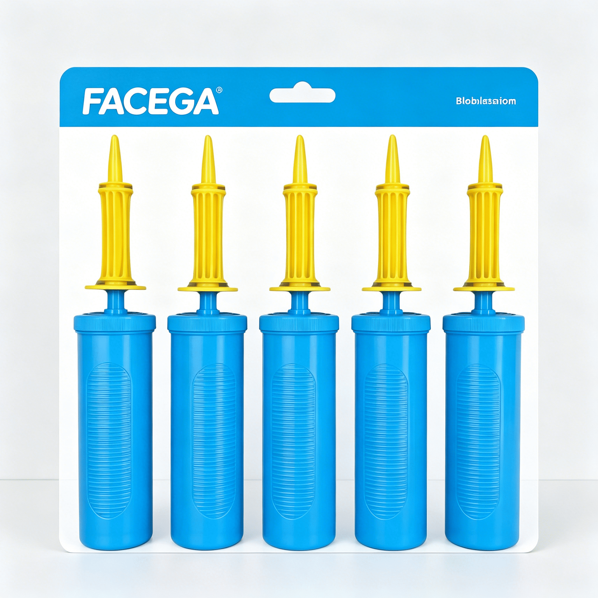 EXLEAF Manual Balloon Pump Inflator for Party Decorations and Event Setup (Blue, 2 Pack) g1zco