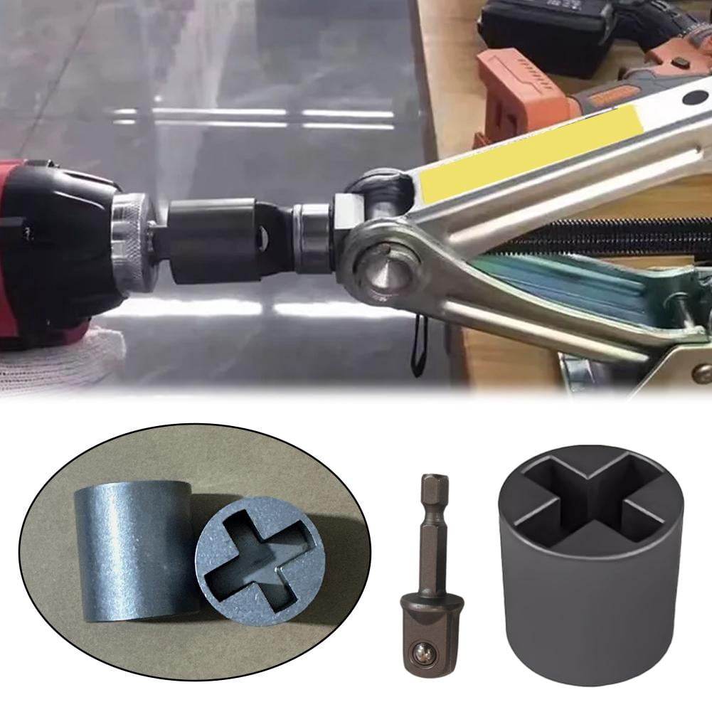 QHUDLV Scissor Jack Drill Adapter, Universal Socket for Hand Drill, Heavy-Duty Trailer and Camper Jack Accessory (1 Pack) gqbvj