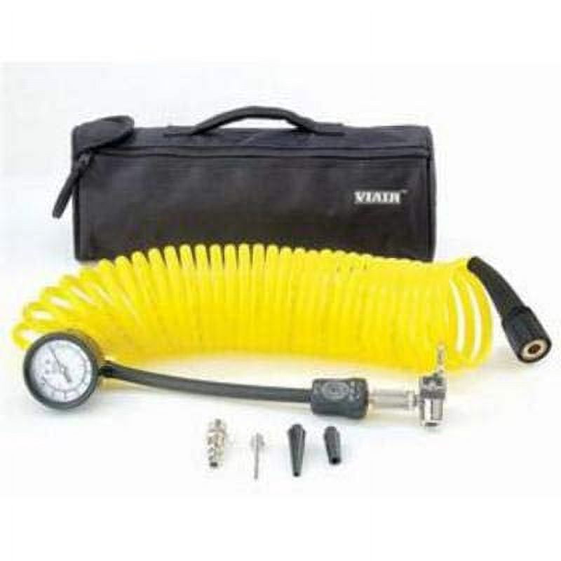 VIAIR 100 PSI 5-in-1 Tire Deflator and Inflator Gauge (Yellow, 1 Pack) v08kf