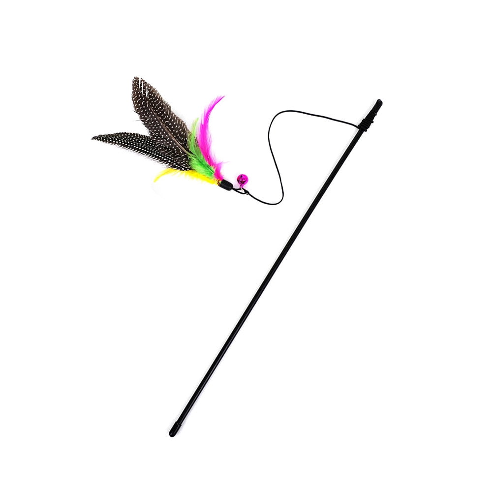 OAVQHLG3B Interactive Cat Wand Toy with Feather Refills and Bell (1 Pack) 7rux8