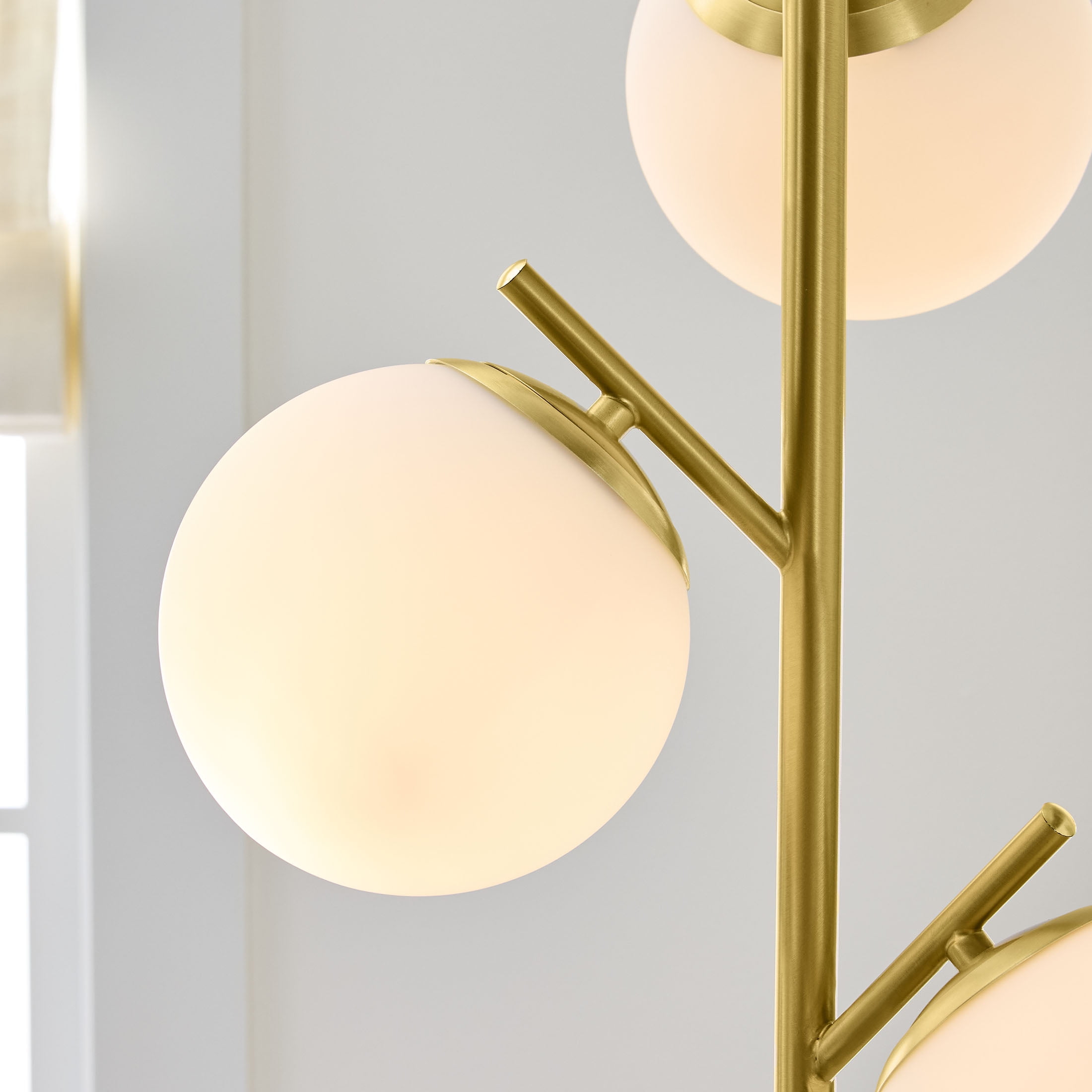 Better Homes & Gardens 3-Globe Floor Lamp Modern Freestanding Lighting for Living Room (Brass, 65 in) wr83f