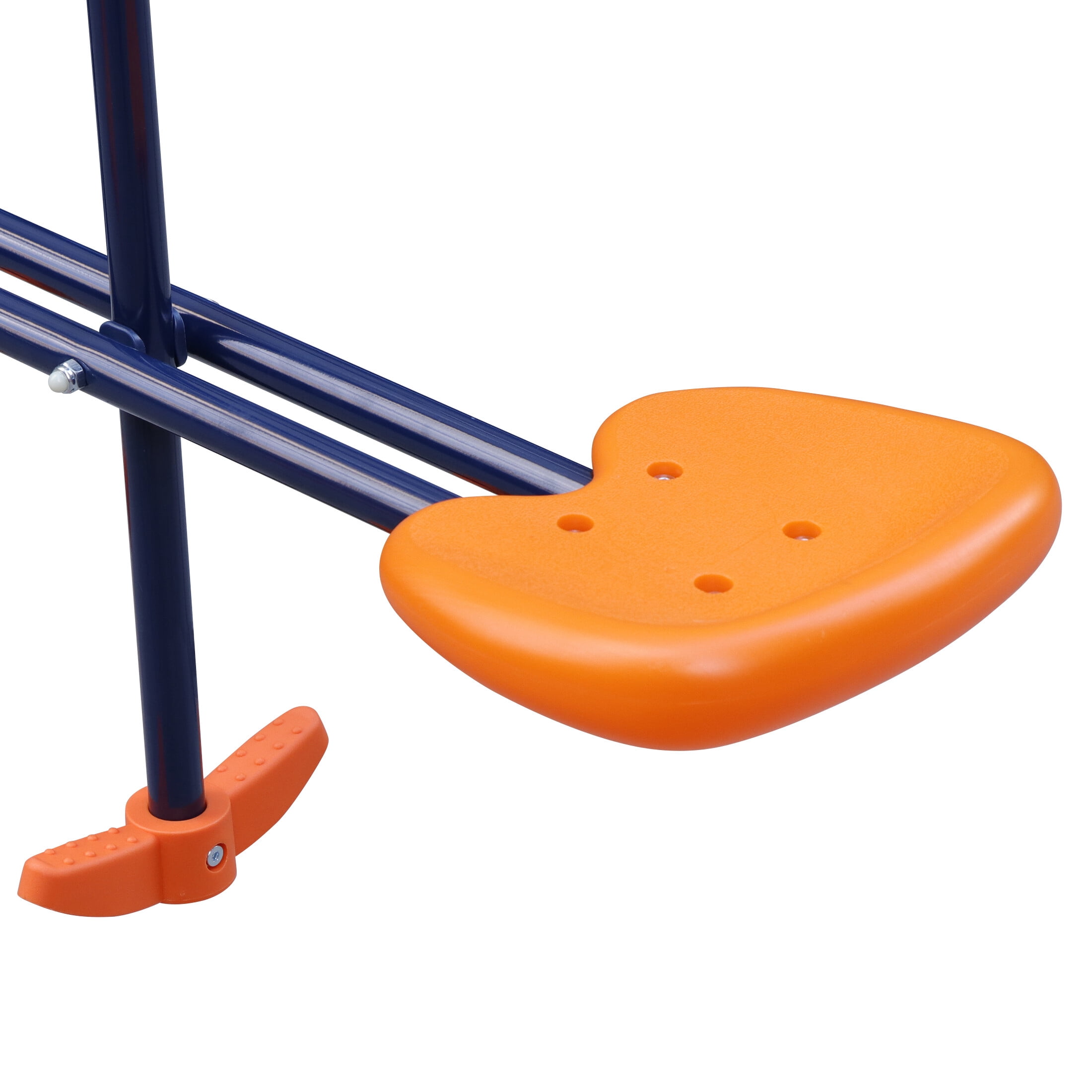 ZenSports Outdoor Kids Swing Set with 2 Seats and 1 Glider (Blue and Orange, 123 in x 61 in x 72.8 in) ga6nw