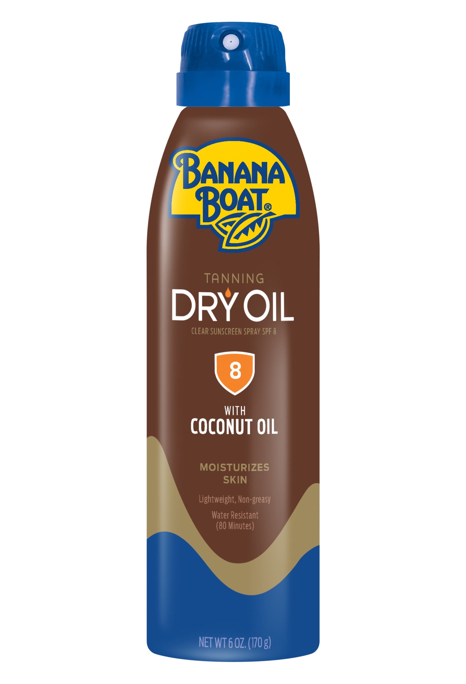 Banana Boat Tanning Dry Oil Clear Spray Sunscreen SPF 8 (Clear, 6 oz) ayadd