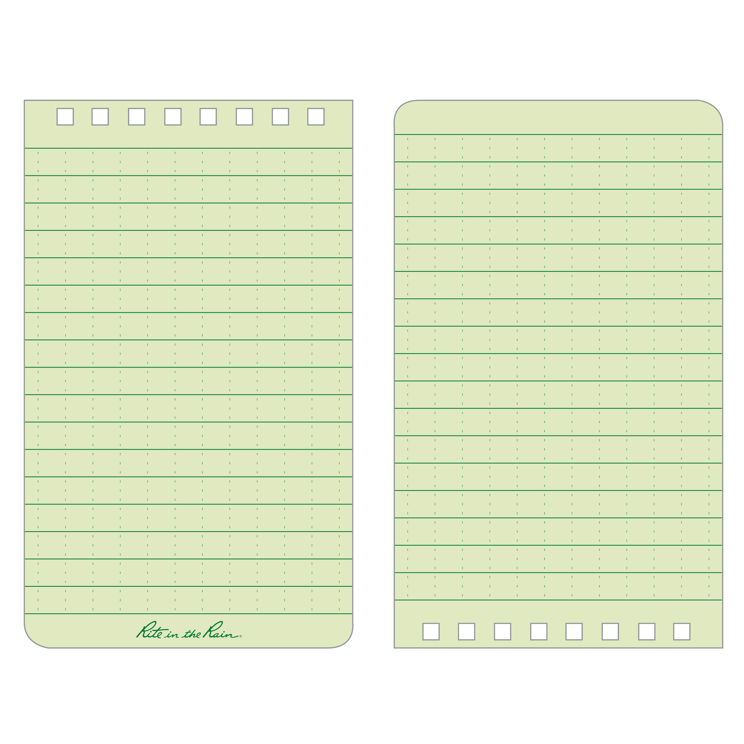Rite in the Rain Weatherproof Top Spiral Notebook (Green, 3 in x 5 in, 50 Sheets) vr2as