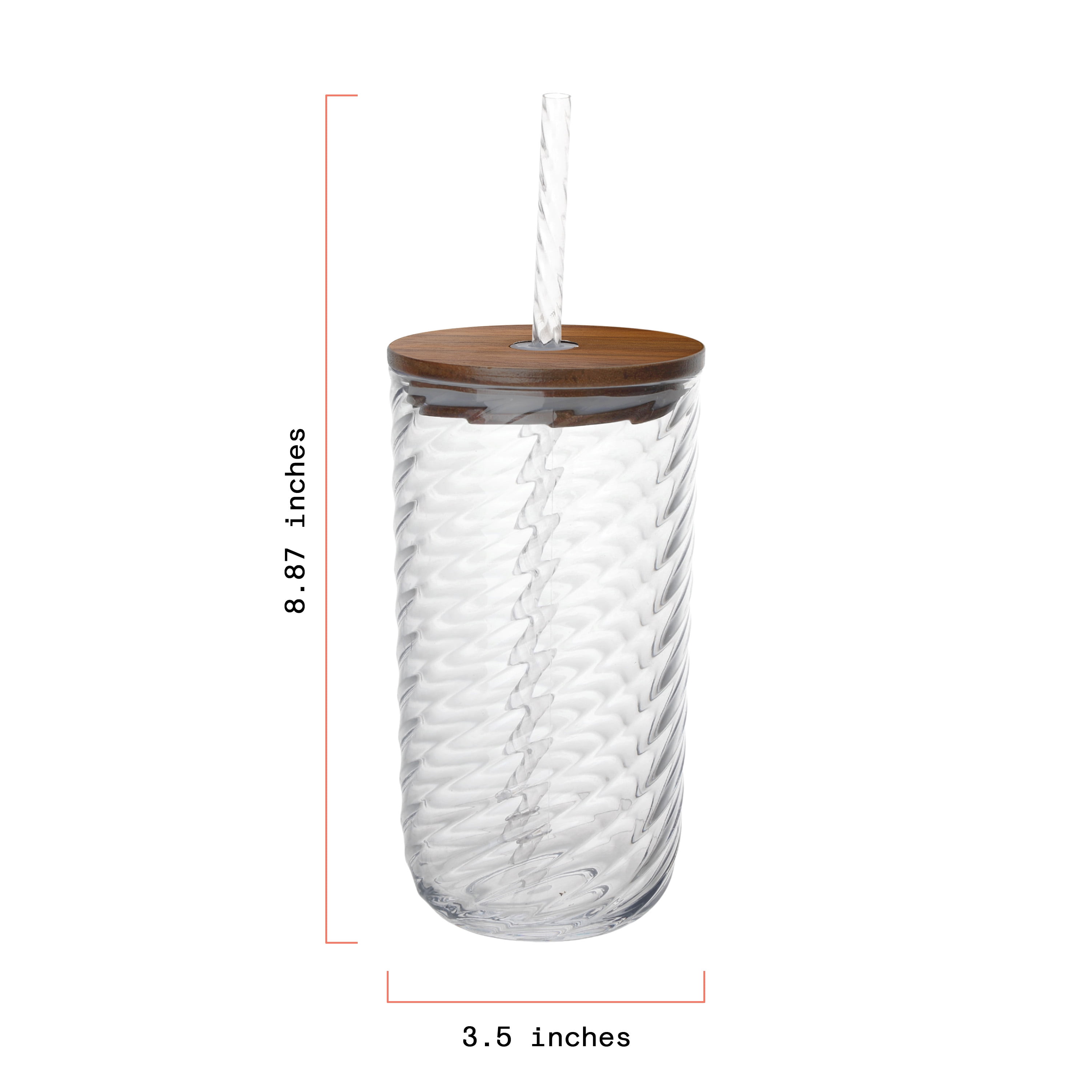 Beautiful Tritan Swirl Texture Sipper Tumbler with Lid and Straw (Clear, 21 fl oz) 9zxbn