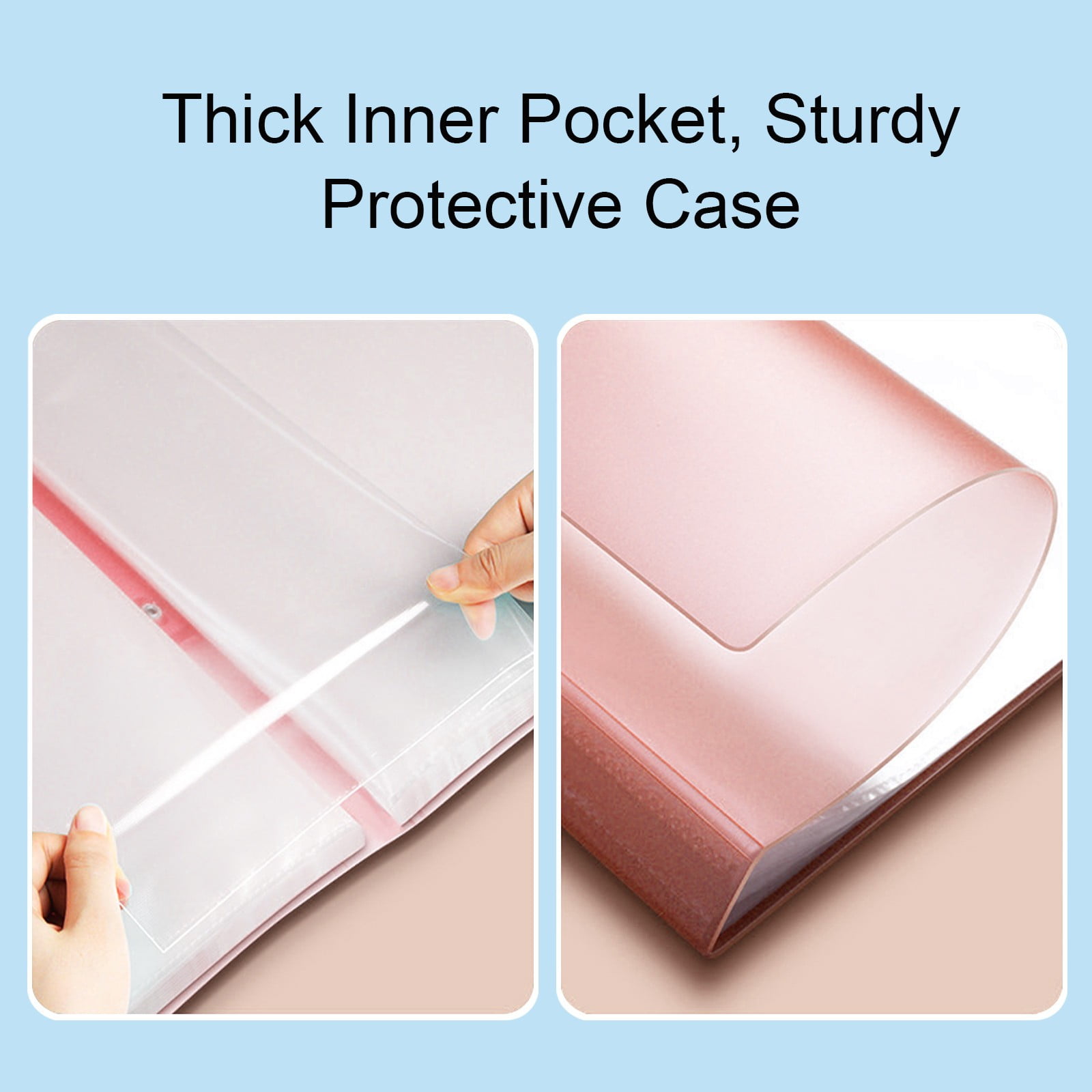 Inerposs Large Art Portfolio Folder, 30-Pocket Display Book for Artwork Storage (Pink, 17.3 in x 11.8 in) jdco4