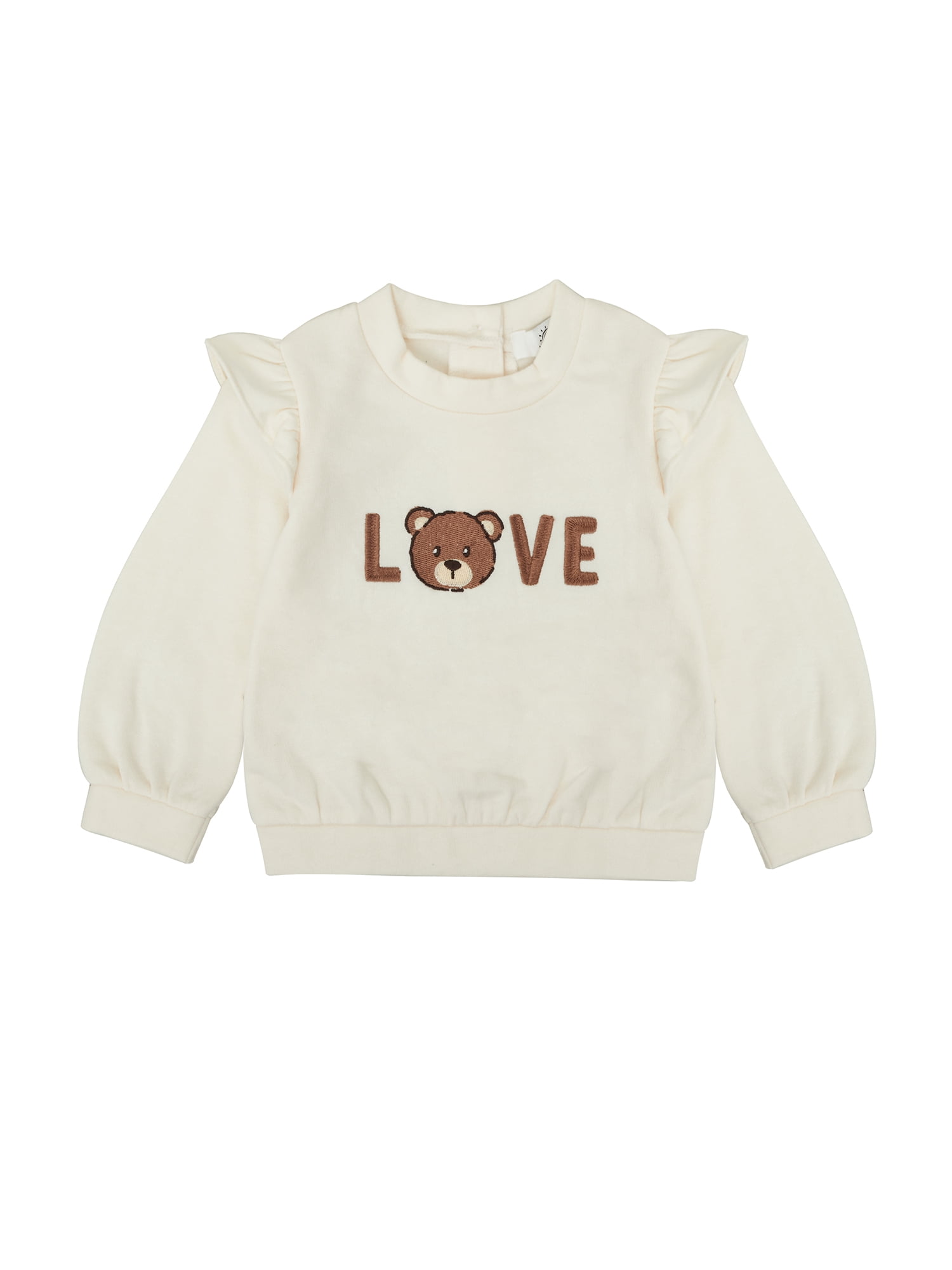 Wonderluxe Baby Girls' Long Sleeve Sweatshirt and Pant 3-Piece Set (White, 0-24M) ygzy9