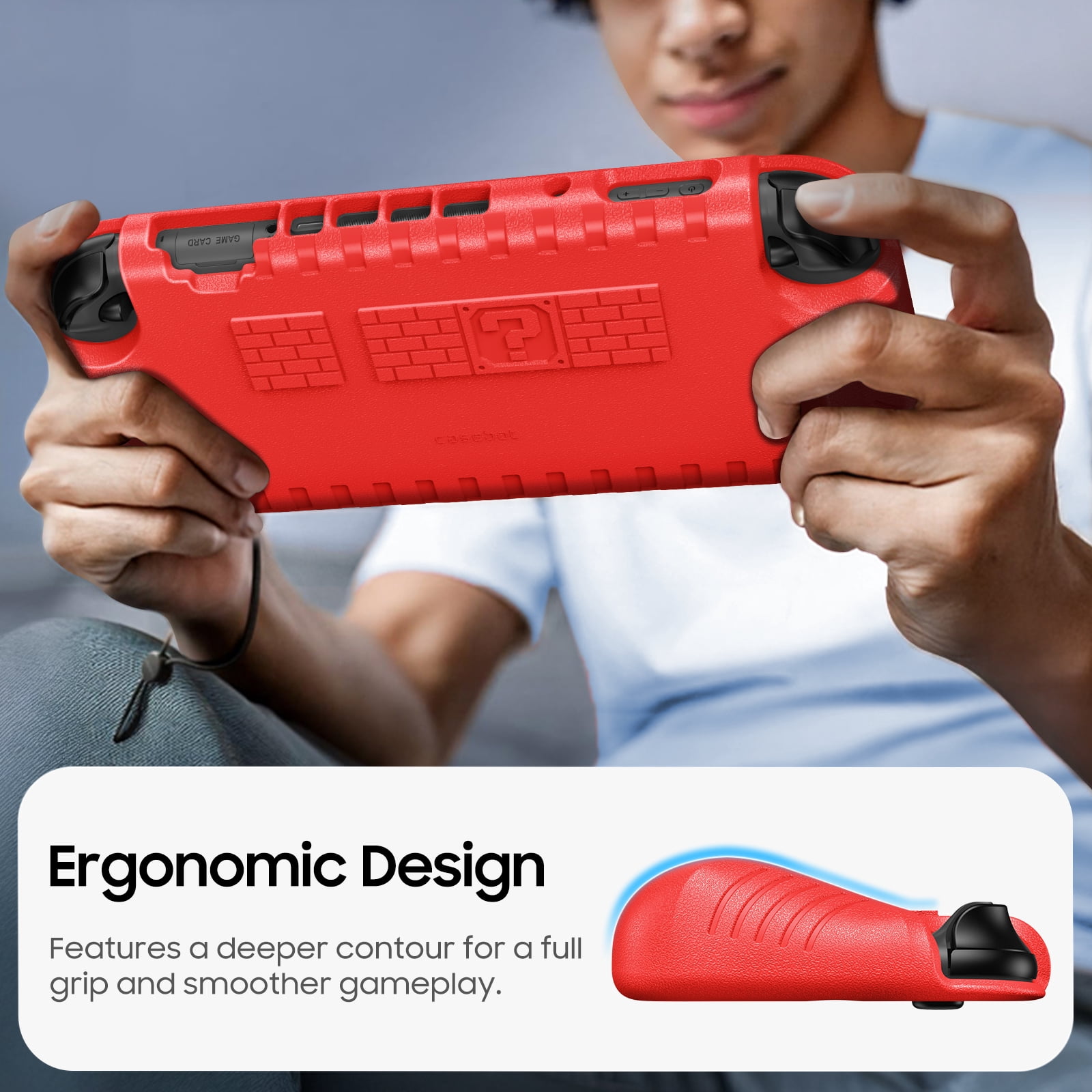 Fintie Protective Case for Nintendo Switch 2 (2025), Shockproof Ergonomic Grip Cover with Game Card Slots (Red) njcr7