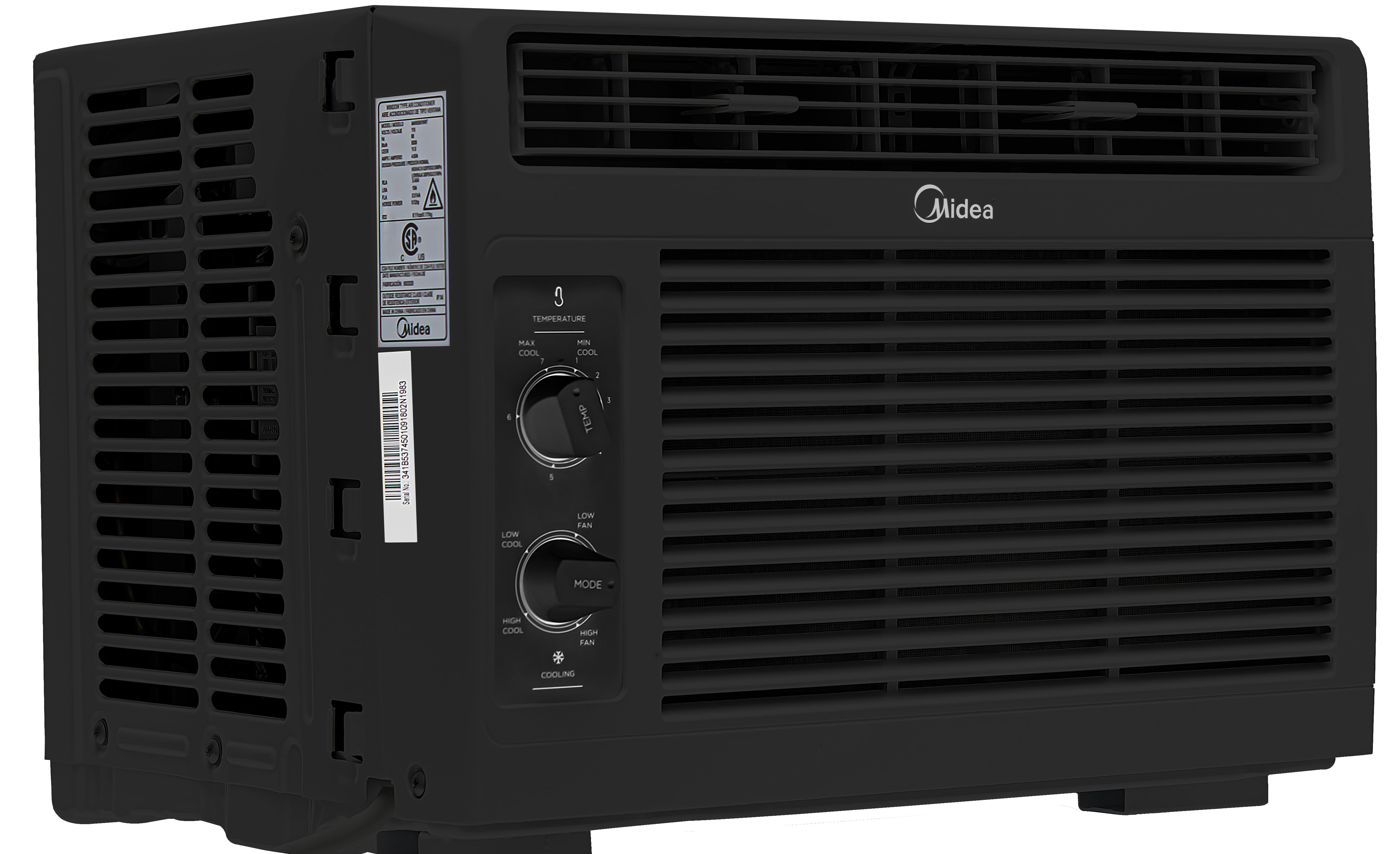 Midea 5,000 BTU Mechanical Window Air Conditioner, Compact Cooling for Rooms up to 150 Sq. Ft. (Black) cde8h